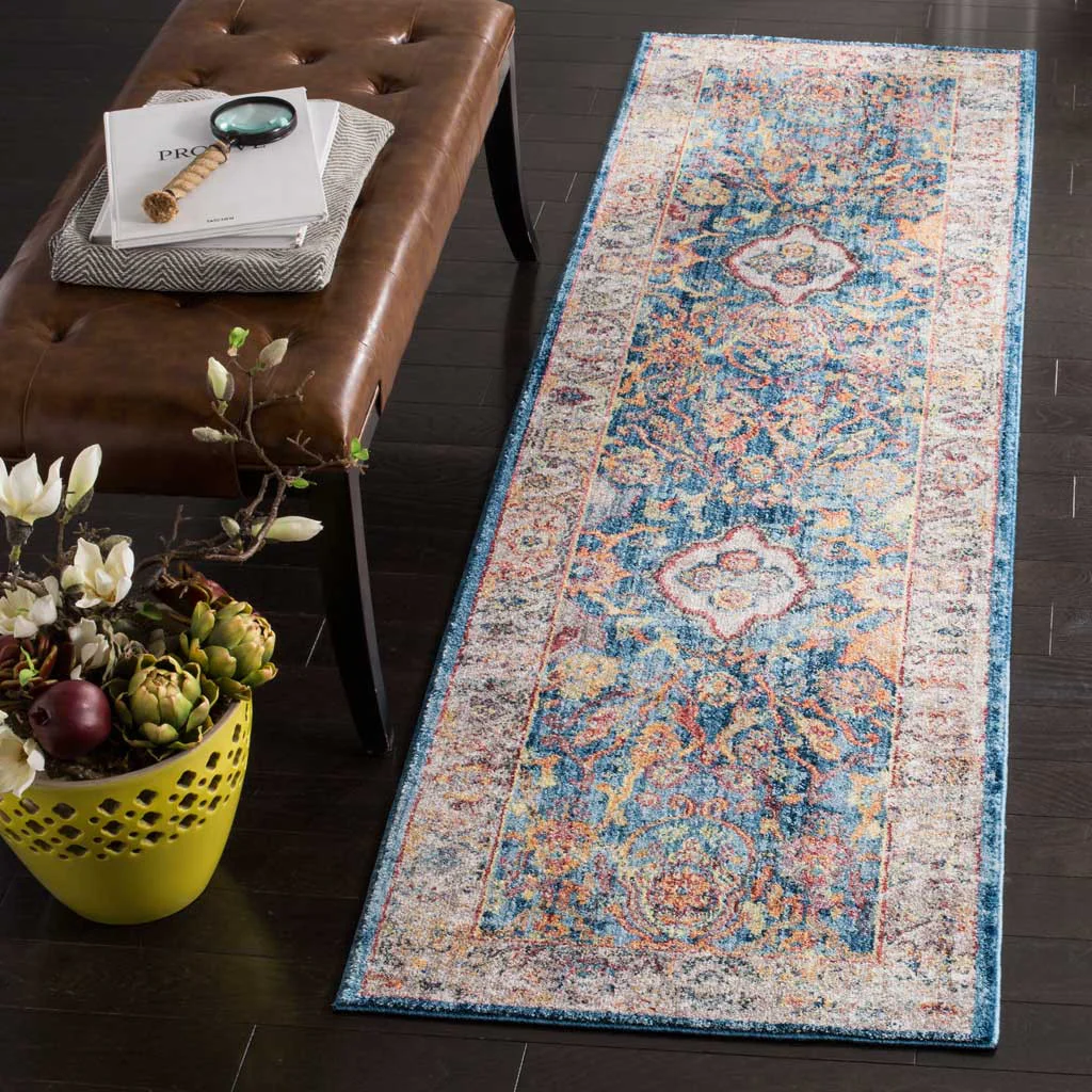 Bristol Garden Blue/Light Gray Runner Rug - Image 2