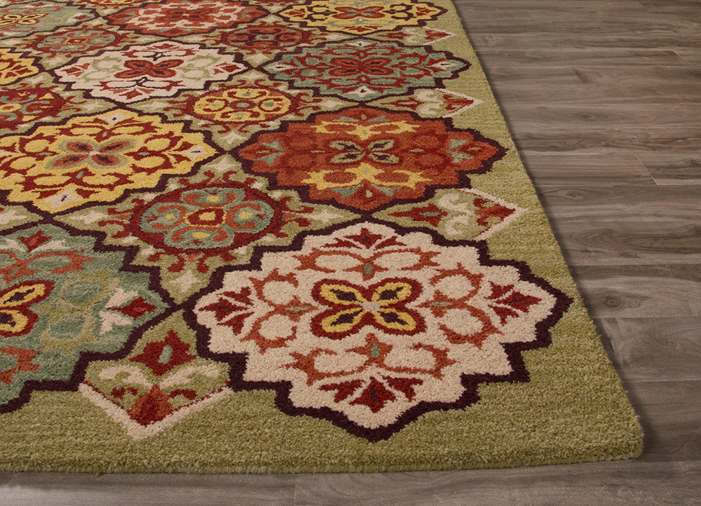 Bristol Lisboa Green Bananas/Orange Rust Area Rug - Image 3