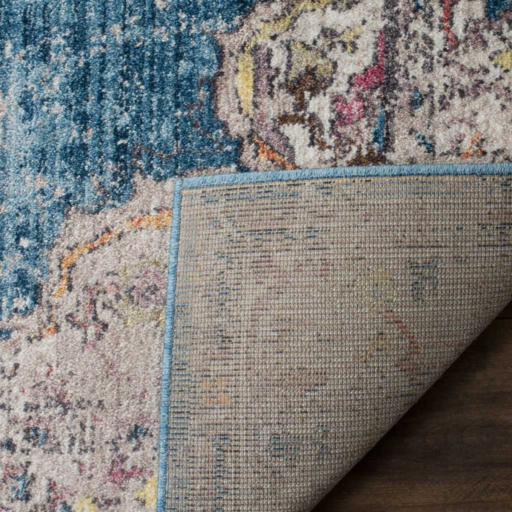 Bristol Medallion Blue/Light Gray Area Rug - Image 4