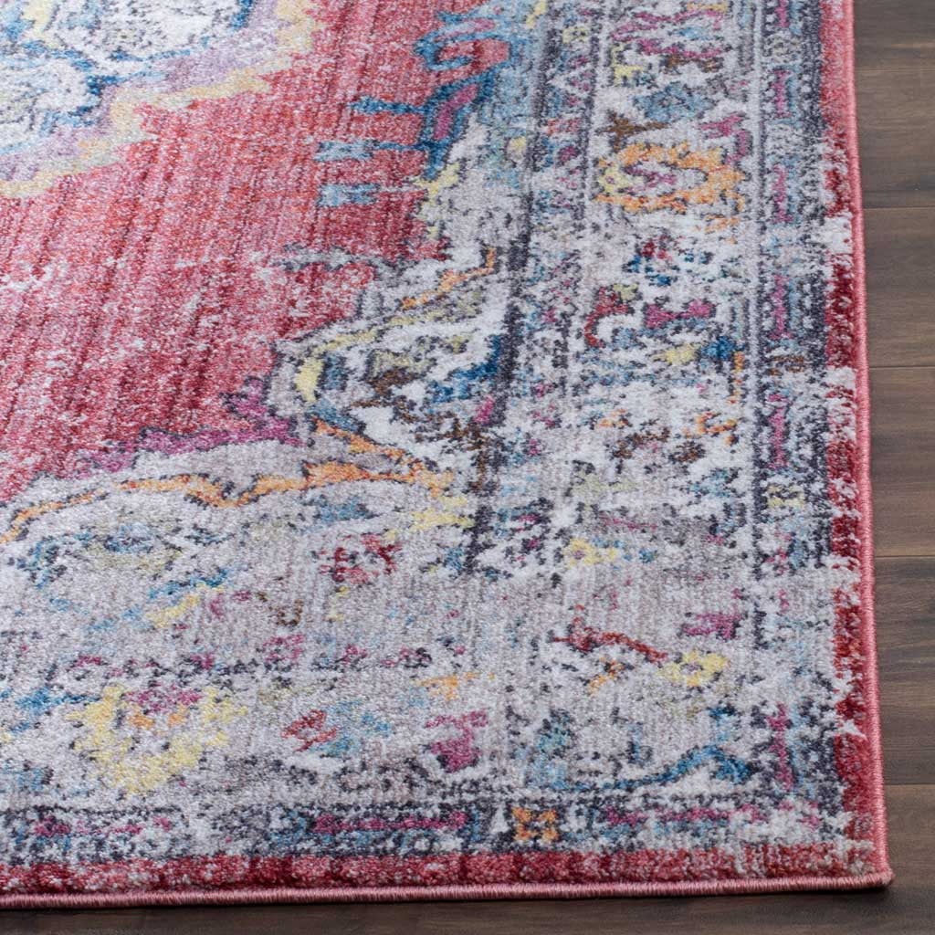 Bristol Medallion Fuchsia/Light Gray Area Rug - Image 3