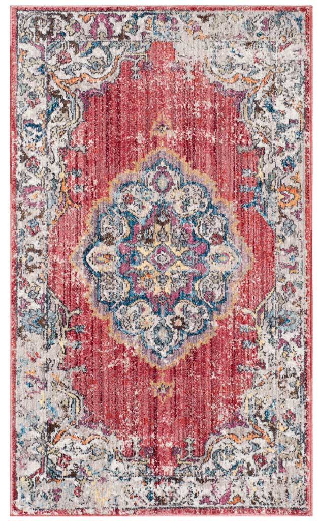 Bristol Medallion Rose/Light Gray Area Rug - Image 2