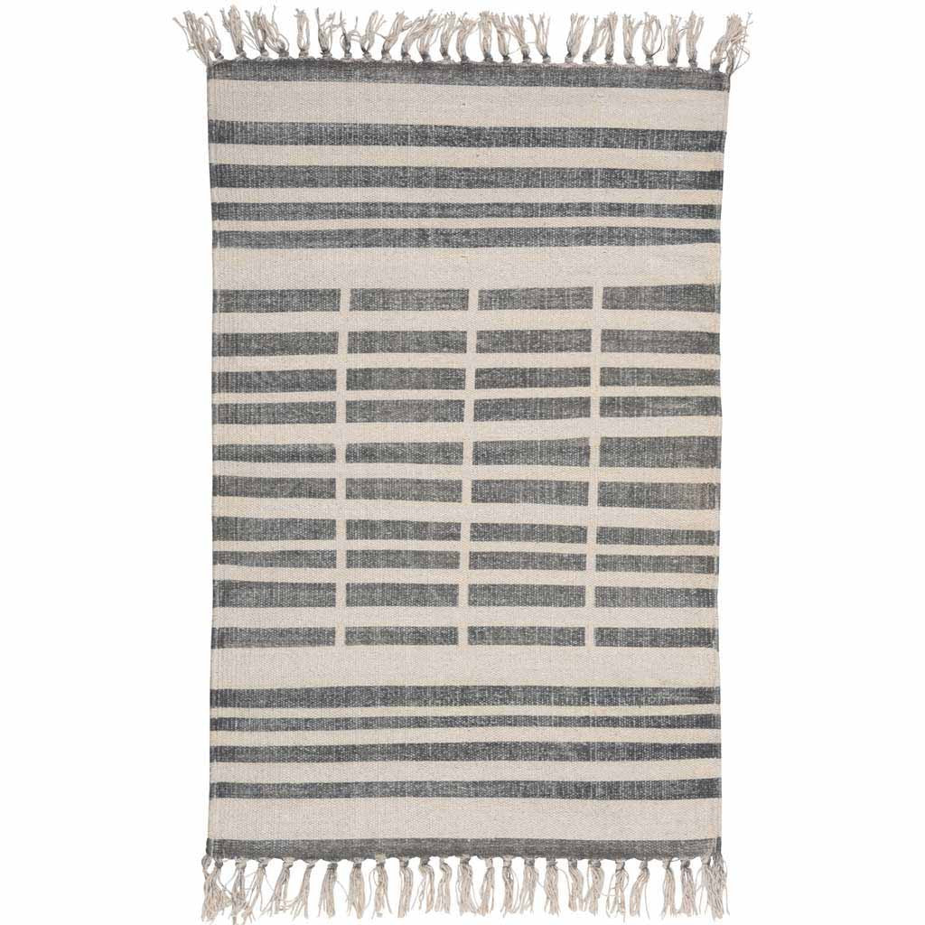 Broken Stripe Block Print Area Rug - Image 2