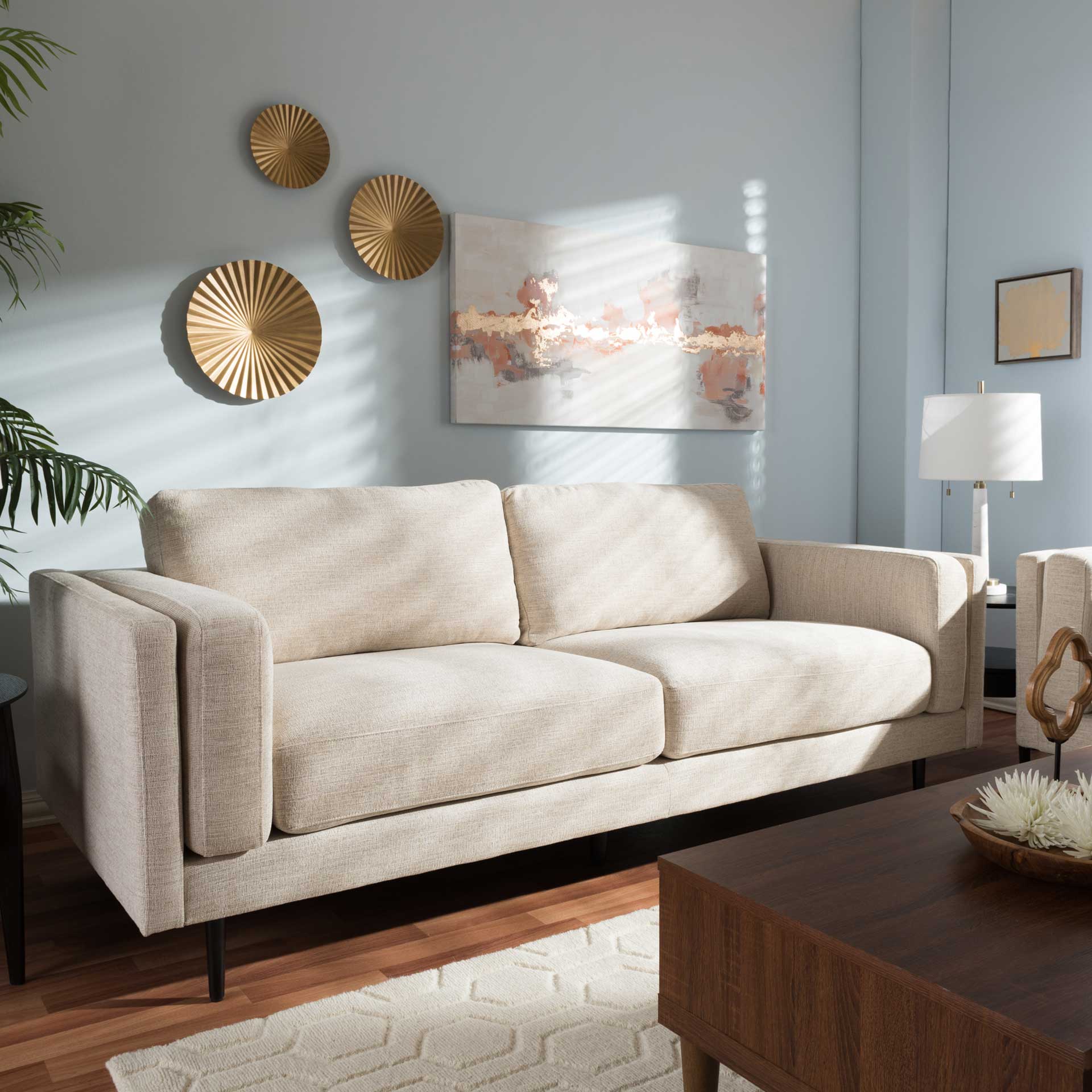 Brooklyn Fabric Upholstered Sofa Light Beige - Image 6