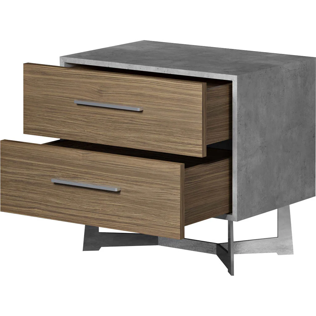 Broome Nightstand Concrete/Latte Walnut - Image 2