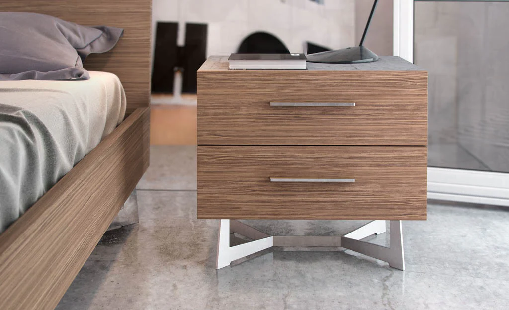 Broome Nightstand Concrete/Latte Walnut - Image 3