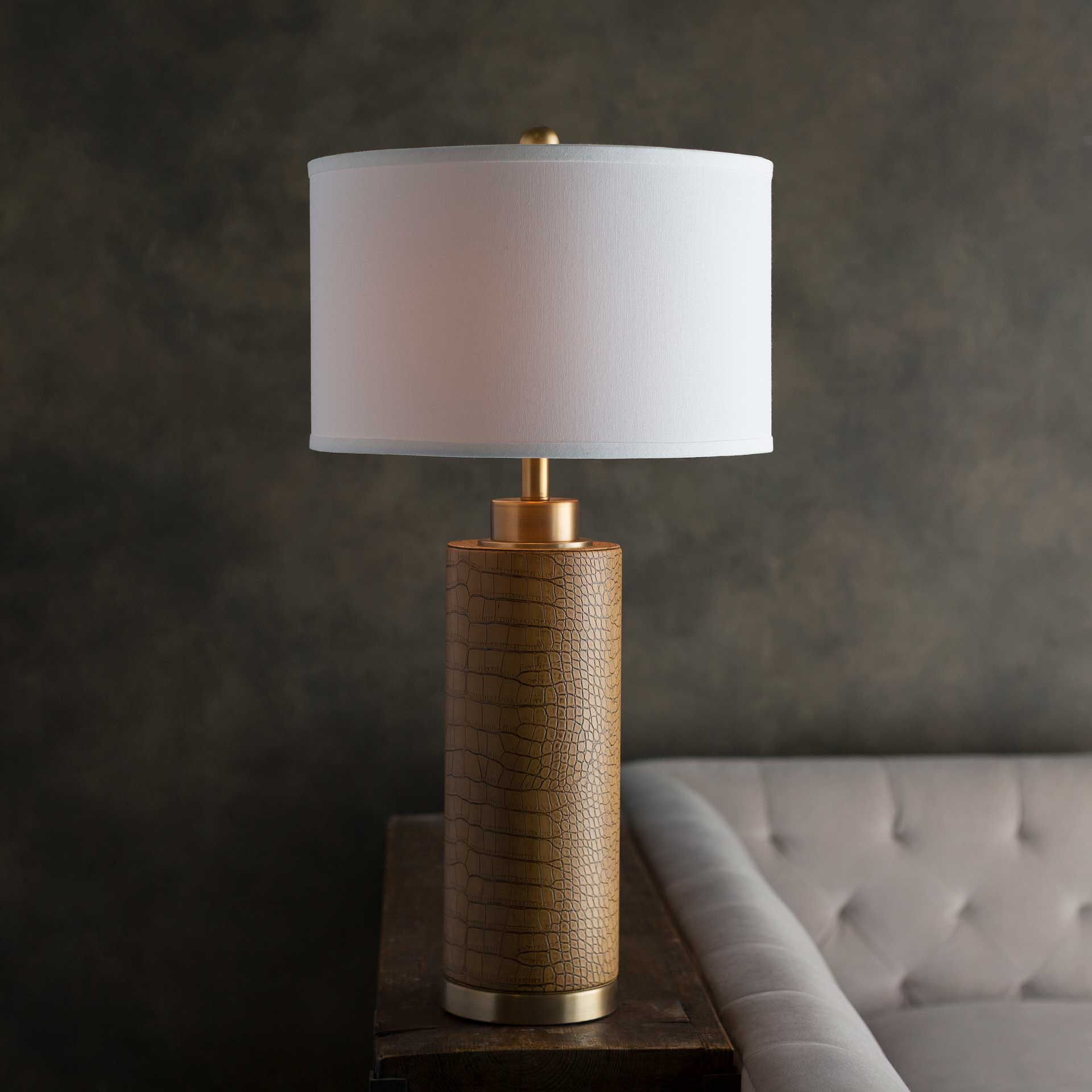 Bruce Table Lamp Tan/White/Camel - Image 3