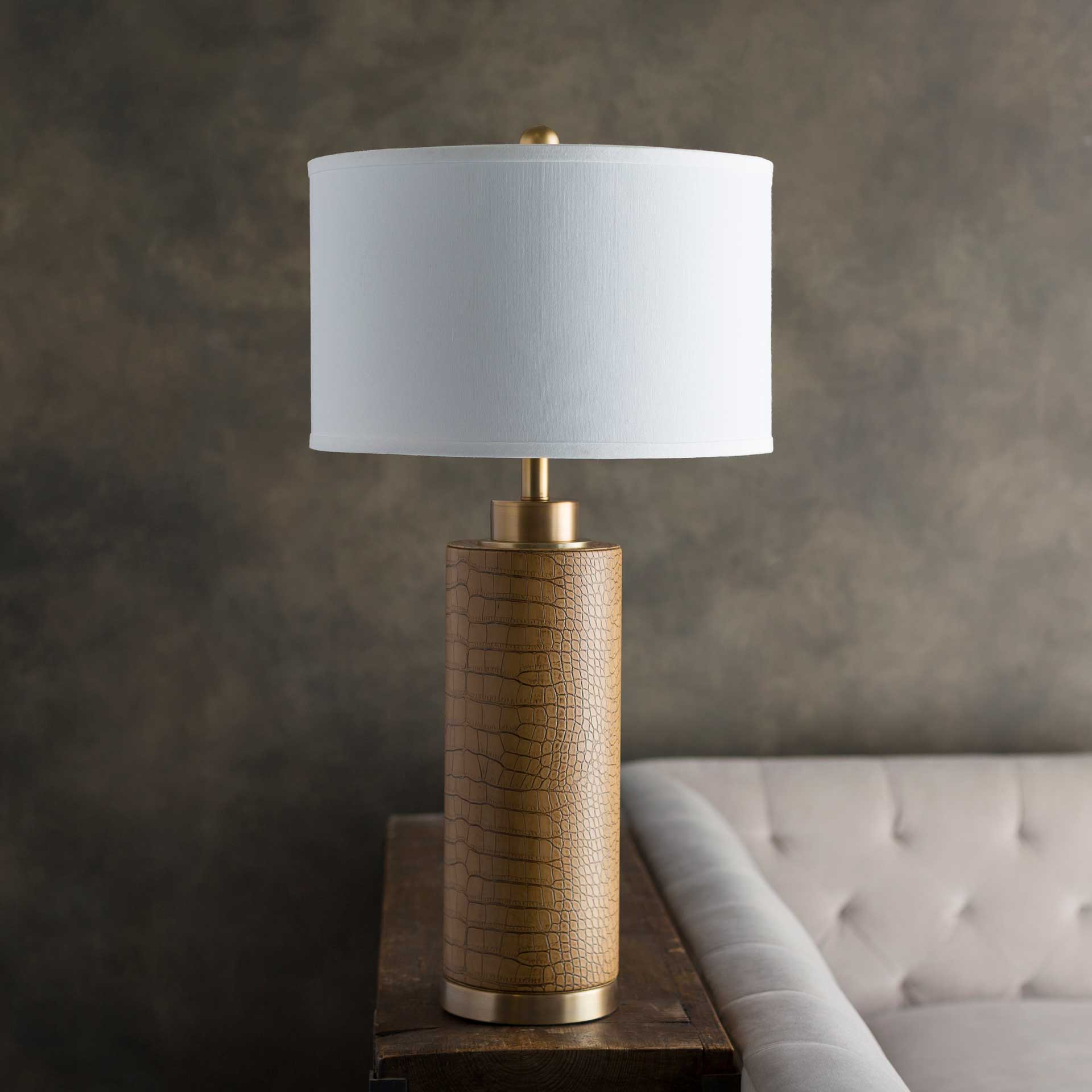 Bruce Table Lamp Tan/White/Camel - Image 4