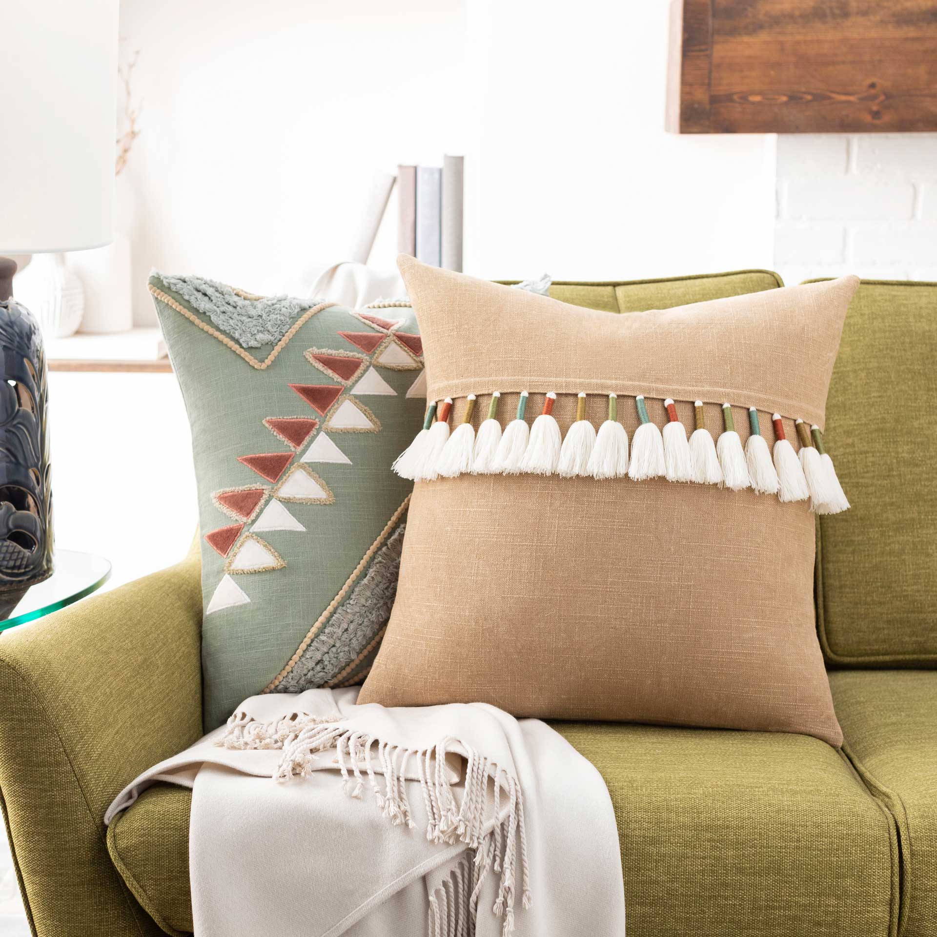 Bryson Pillow Clay/Khaki/Teal - Image 3