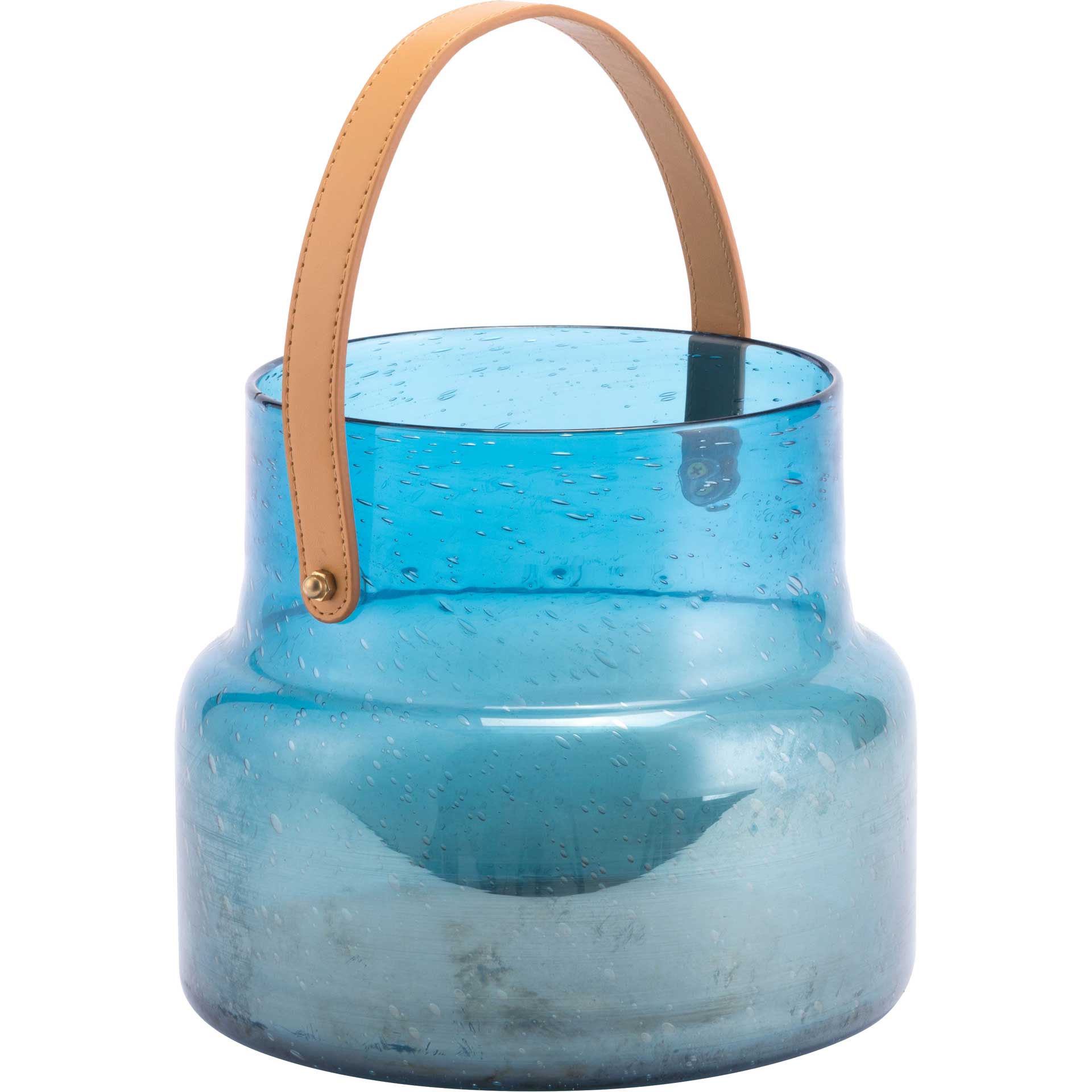 Bubble Glass Lantern Translucent Blue - Image 2