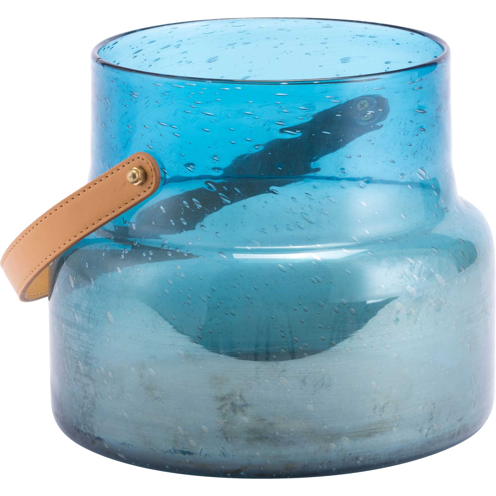Bubble Glass Lantern Translucent Blue - Image 3
