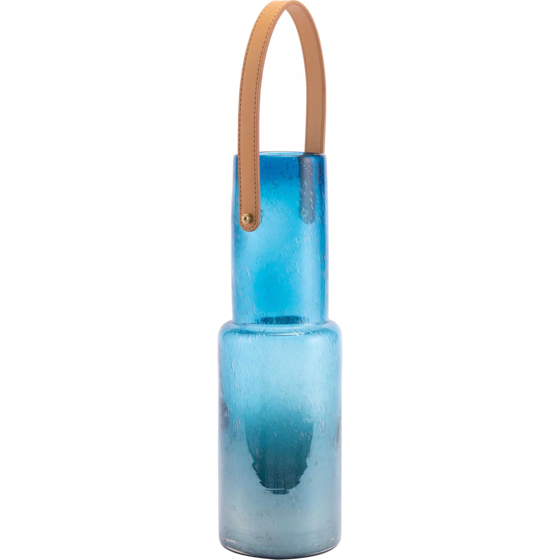 Bubble Glass Lantern Translucent Blue - Image 4
