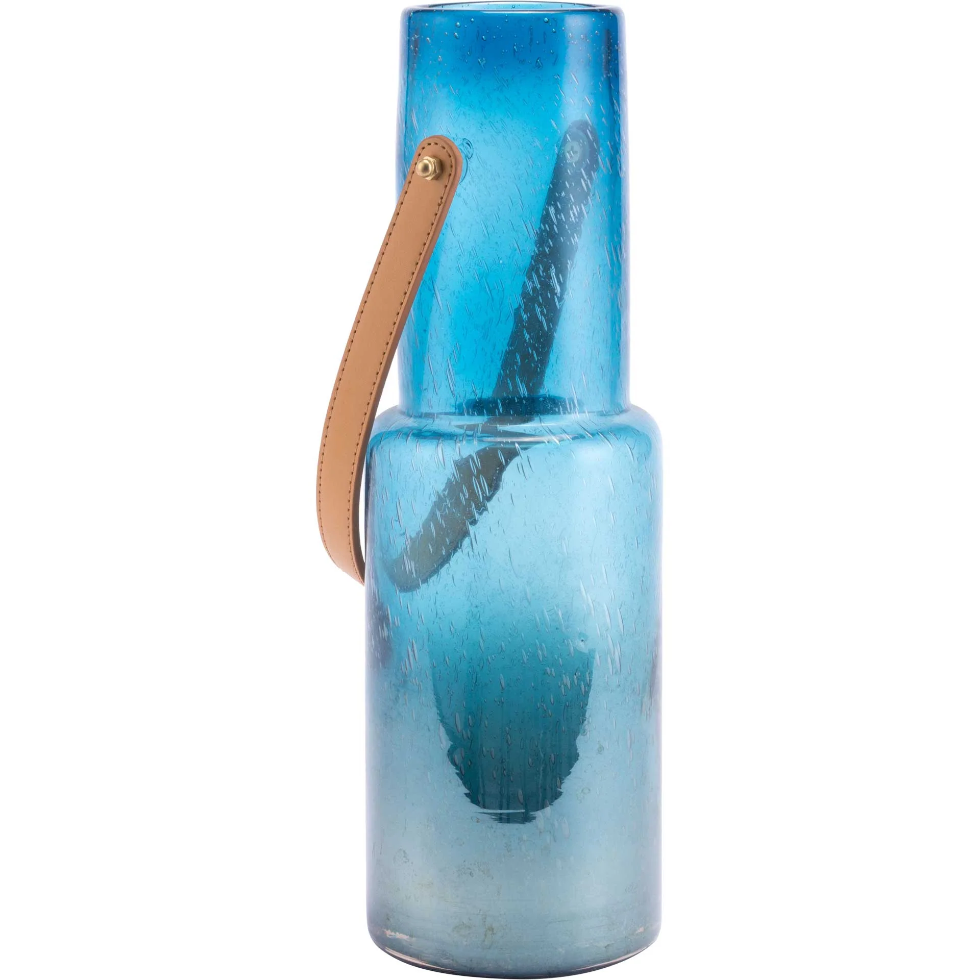 Bubble Glass Lantern Translucent Blue - Image 5