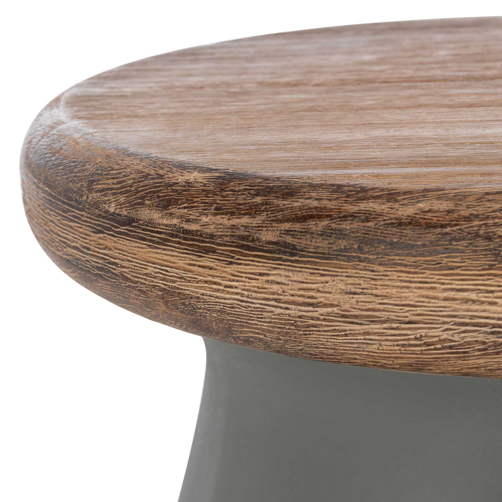 Burgess Modern Concrete Round Accent Table Dark Gray - Image 2