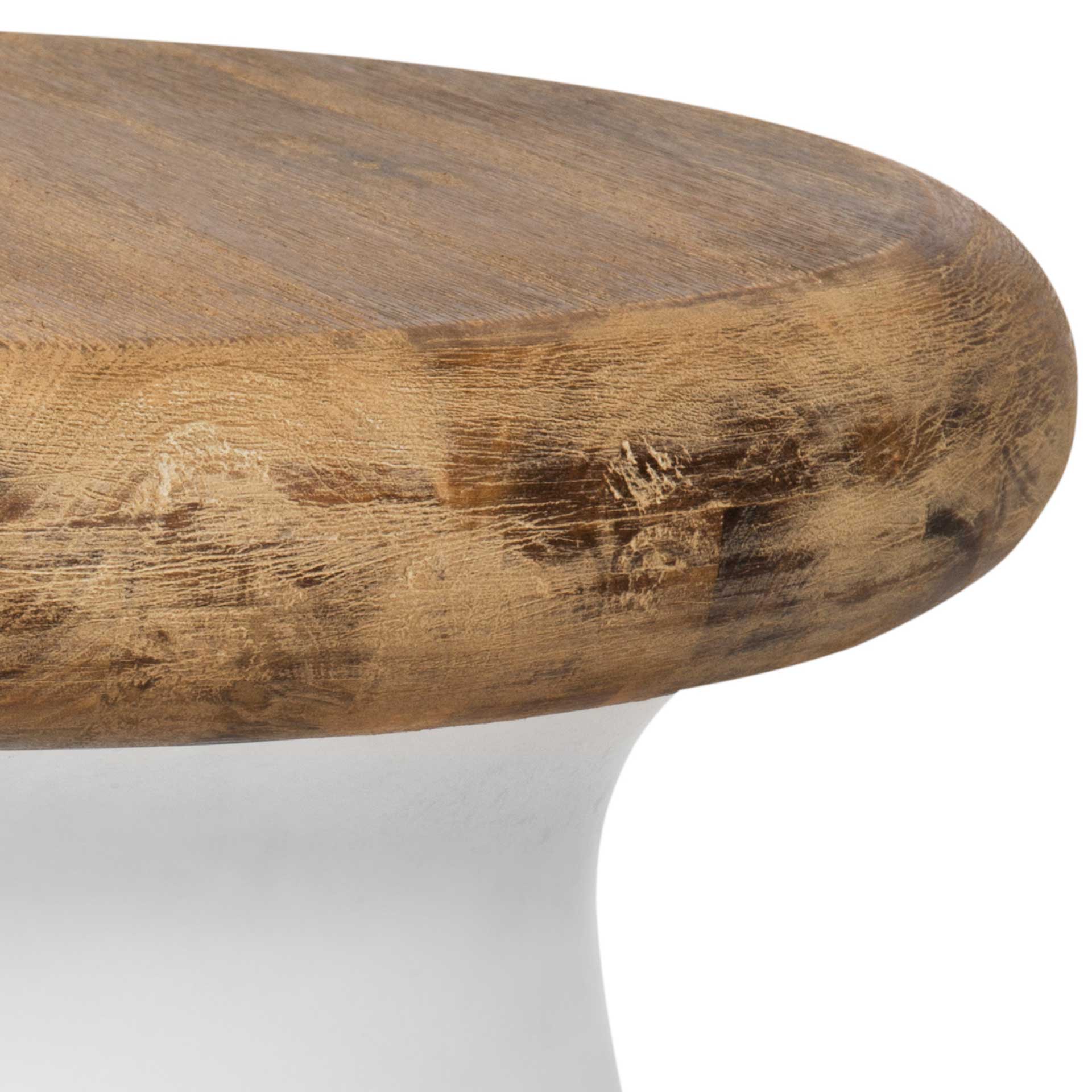 Burgess Modern Concrete Round Accent Table Ivory - Image 2