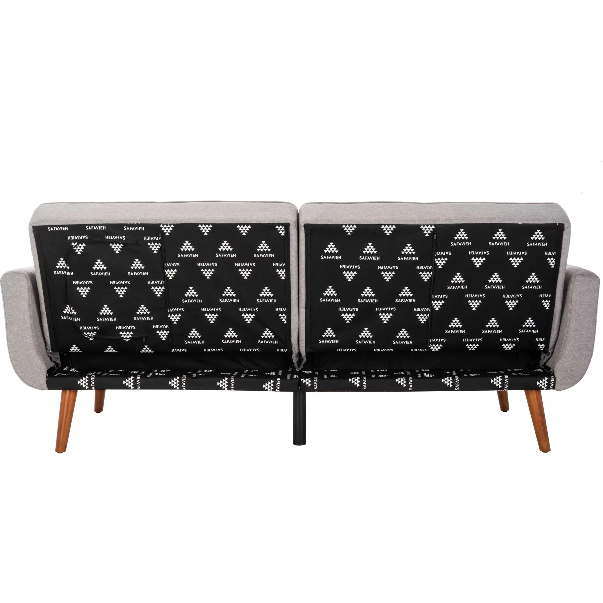 Burke Foldable Futon Bed Gray/Brown - Image 4