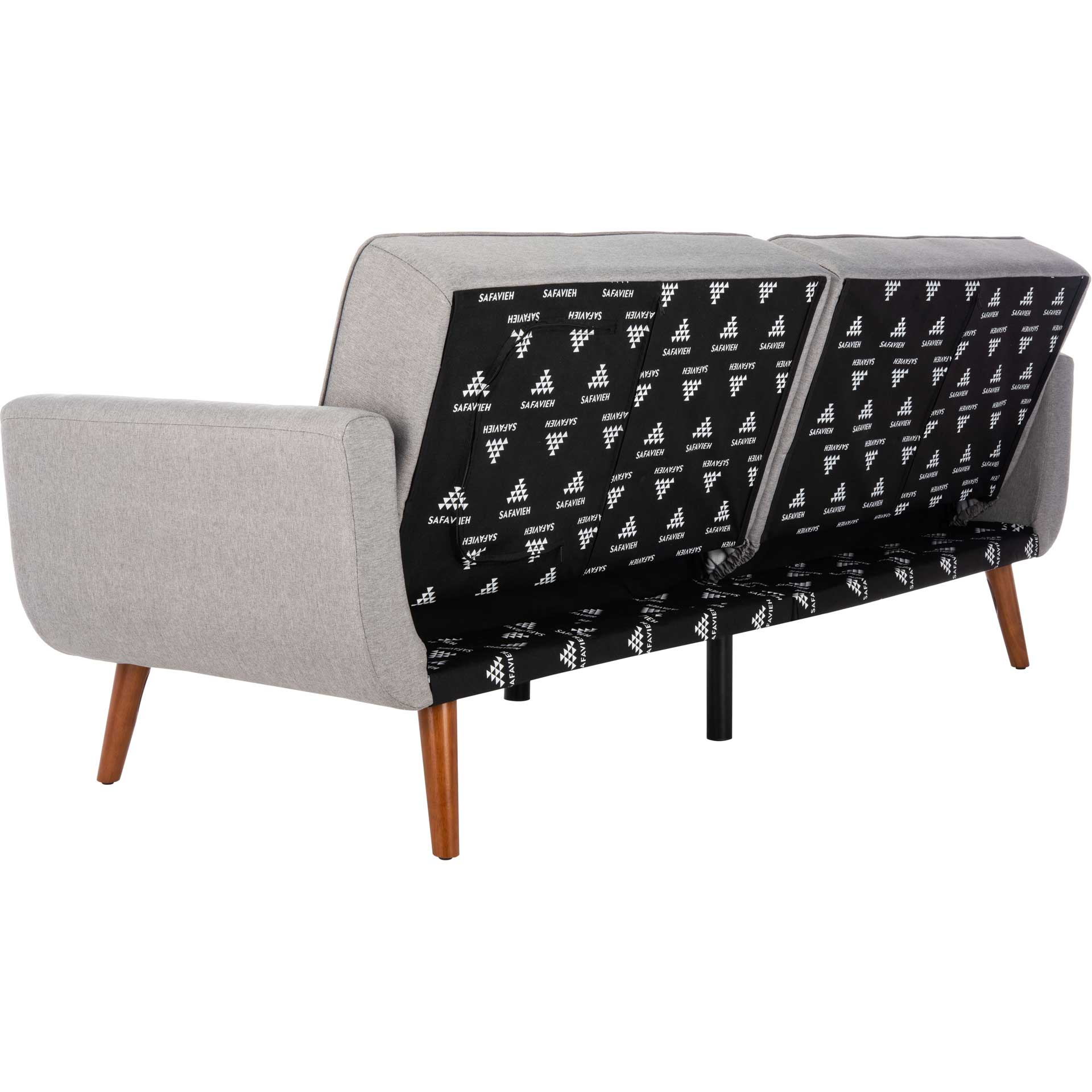 Burke Foldable Futon Bed Gray/Brown - Image 5