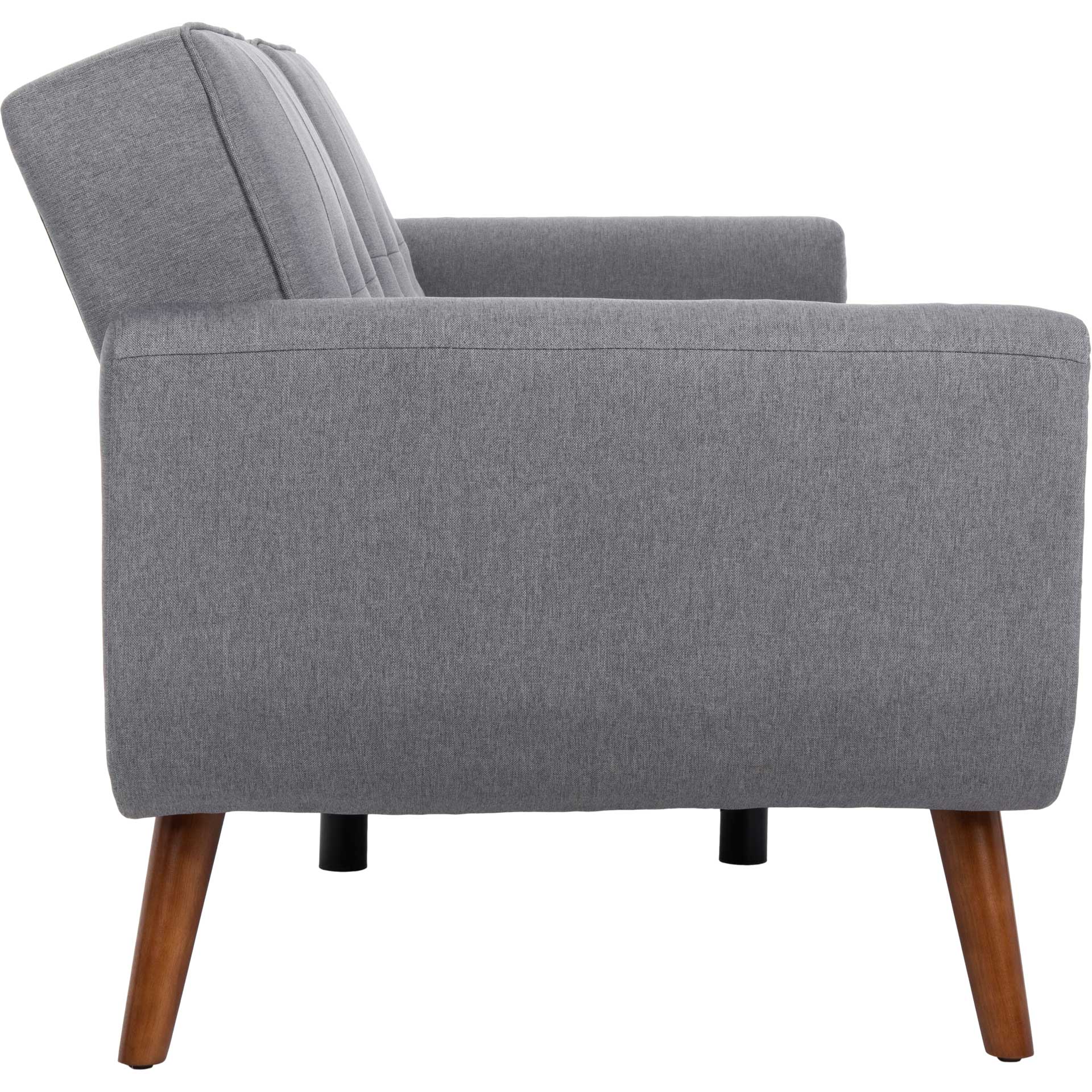 Burke Foldable Futon Bed Gray Linen/Brown - Image 3