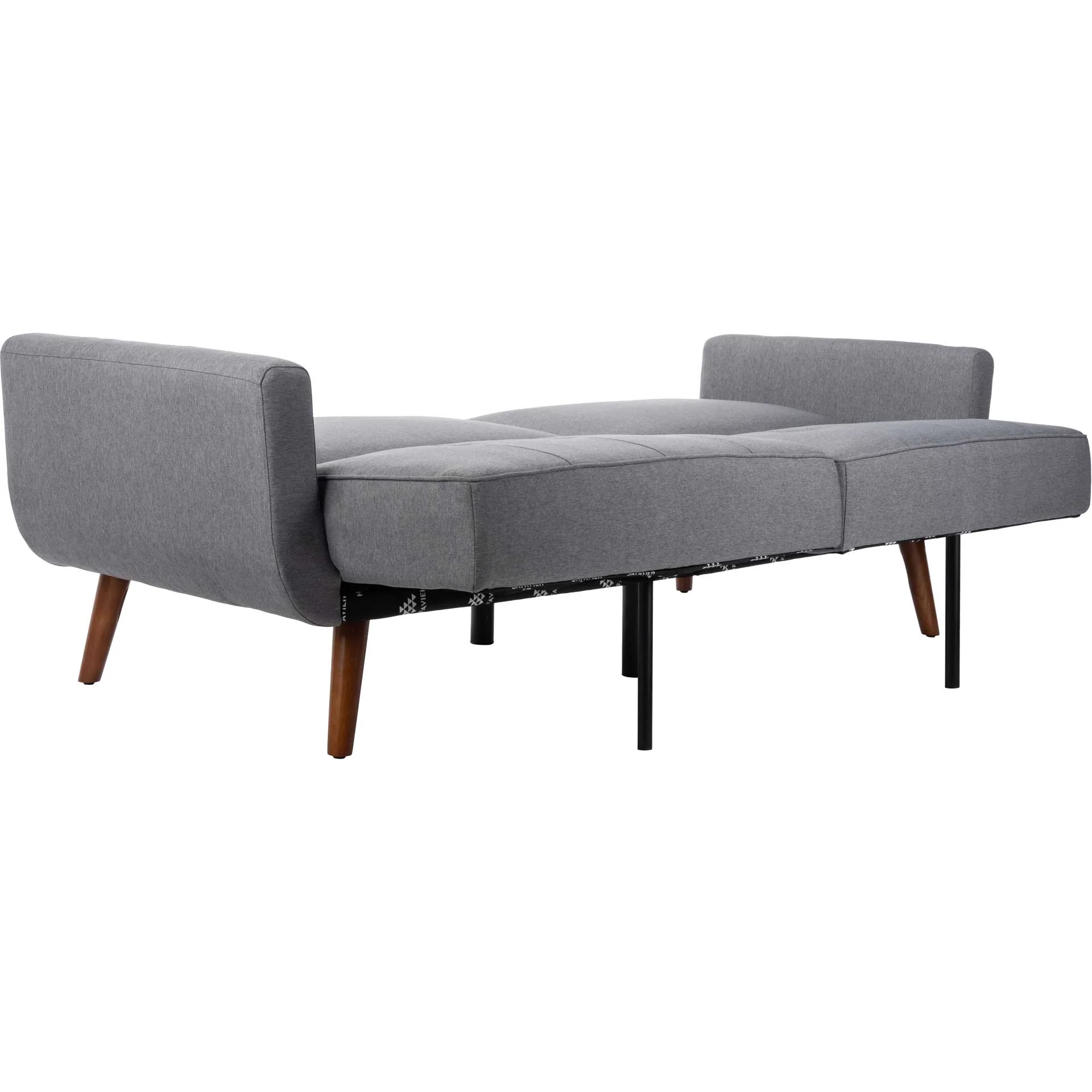 Burke Foldable Futon Bed Gray Linen/Brown - Image 7