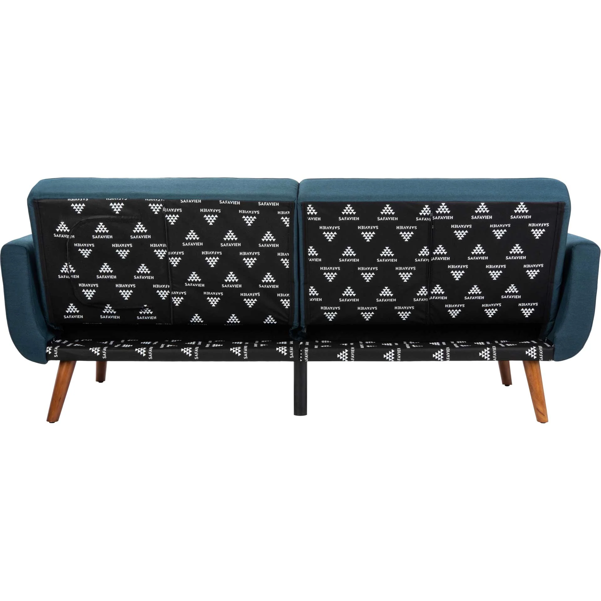 Burke Foldable Futon Bed Navy/Brown - Image 4