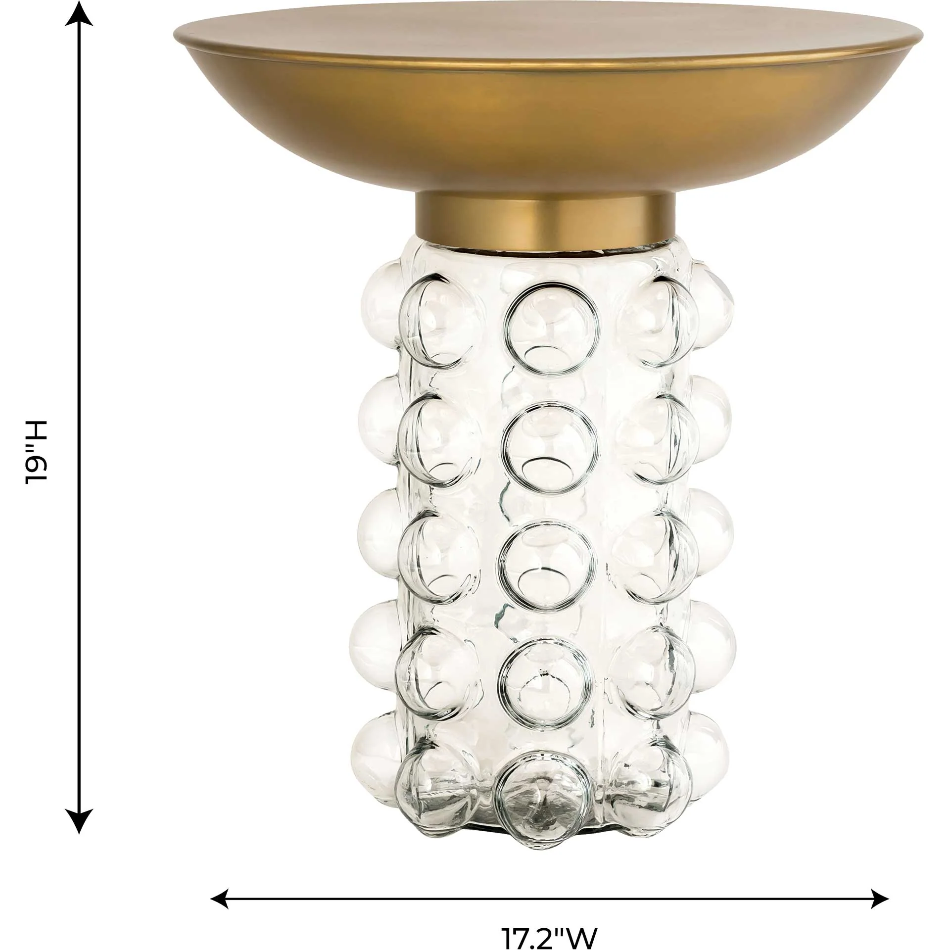 Burris Side Table Antique Brass/Transparent - Image 6