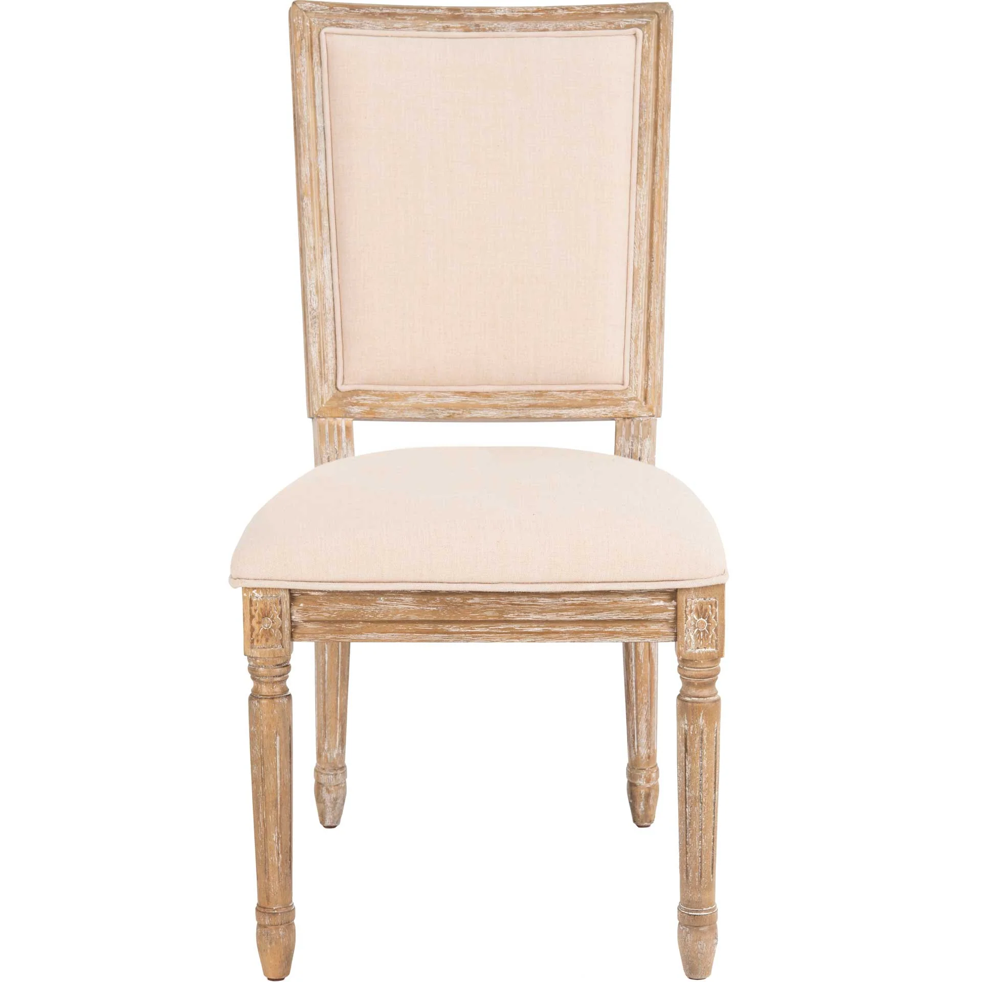 Burst Linen Side Chair Beige/Rustic Oak (Set of 2) - Image 3