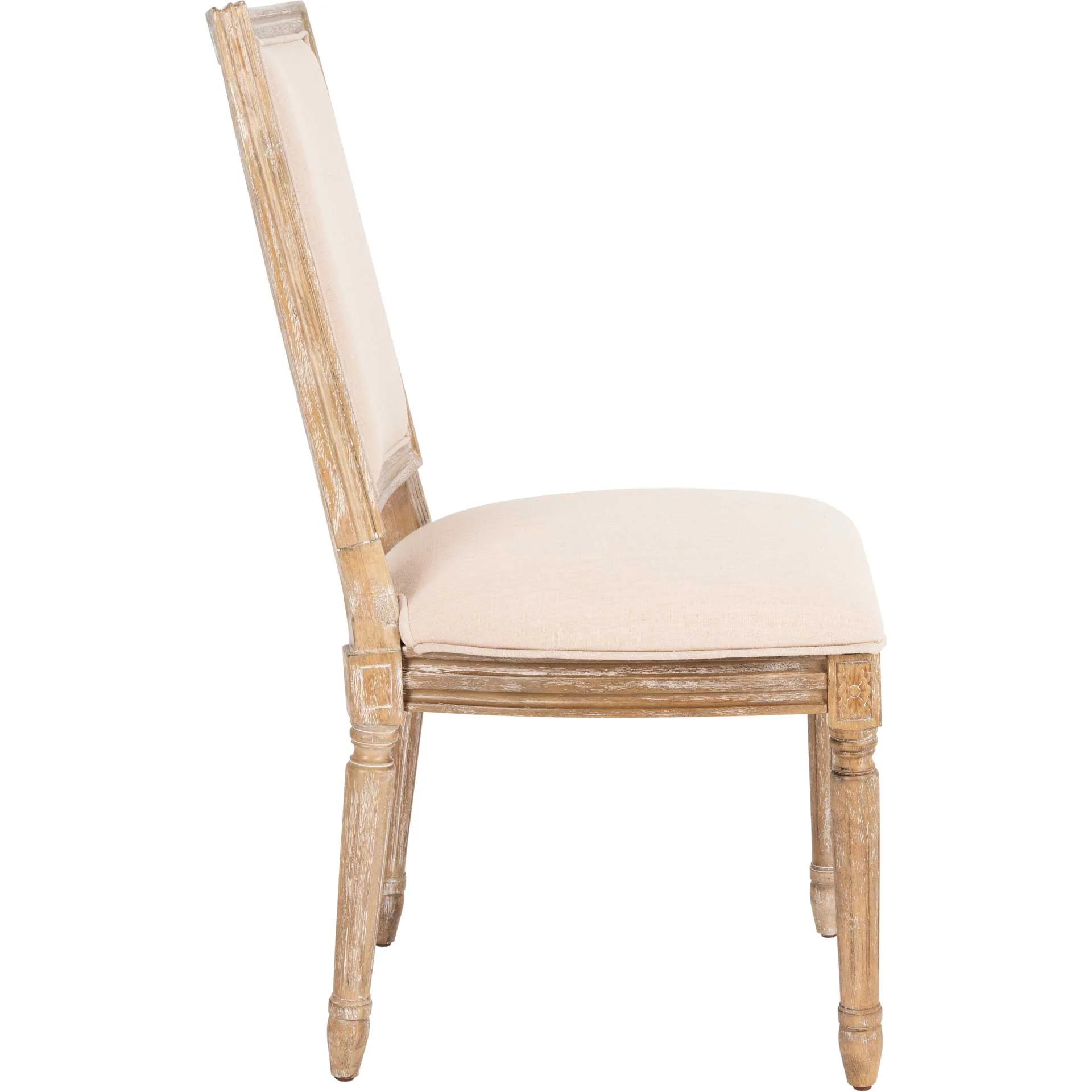 Burst Linen Side Chair Beige/Rustic Oak (Set of 2) - Image 4