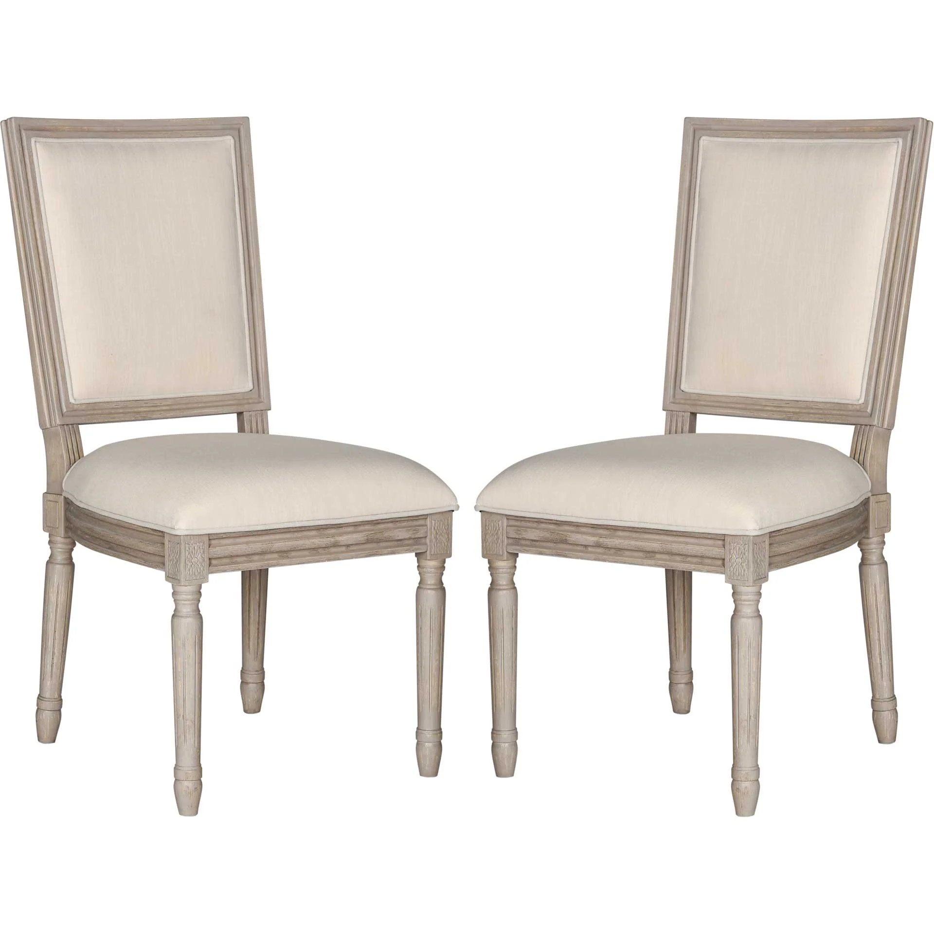 Burst Linen Side Chair Light Beige/Rustic Gray (Set of 2) - Image 2