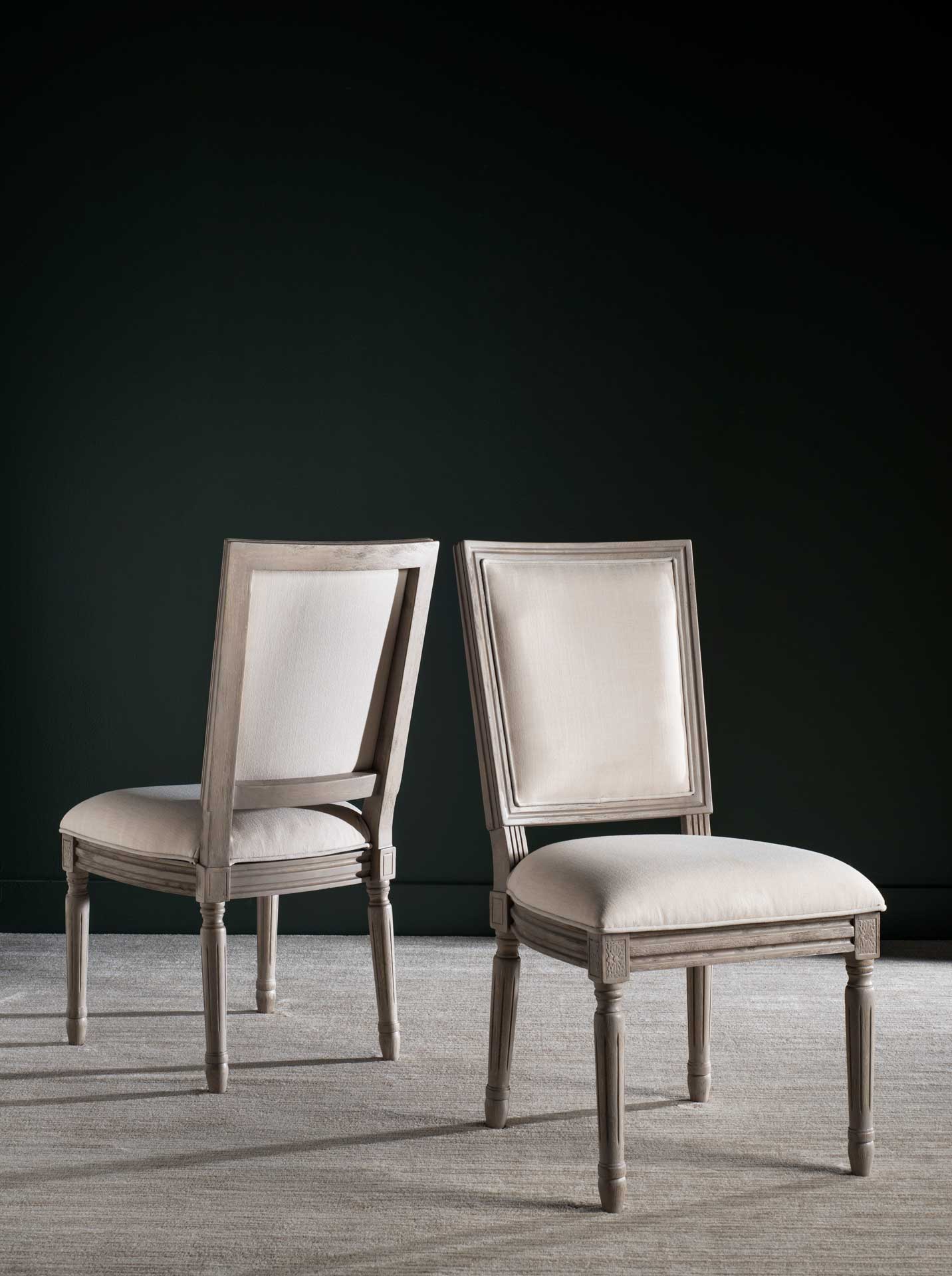Burst Linen Side Chair Light Beige/Rustic Gray (Set of 2) - Image 7