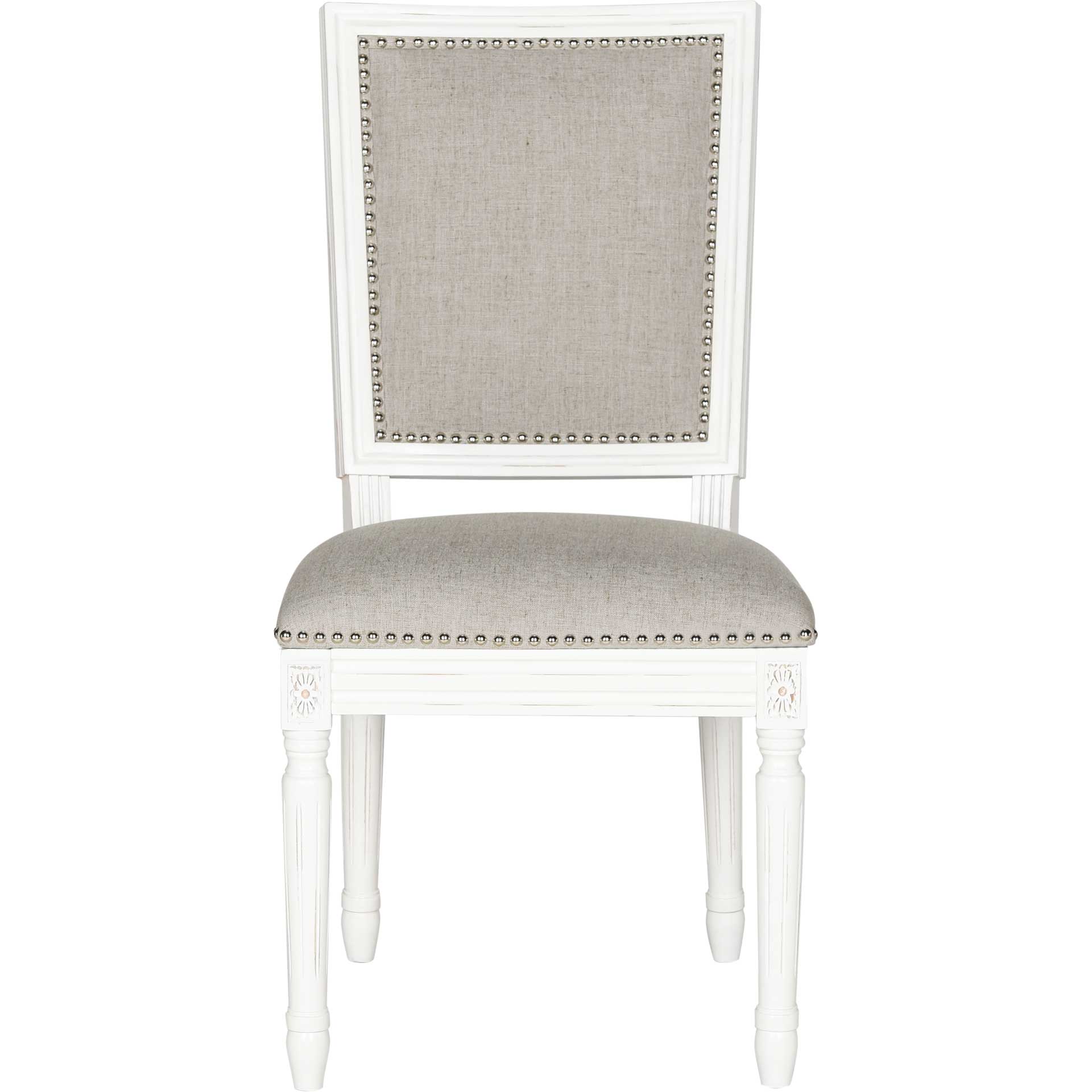 Burst Linen Side Chair Light Gray/Cream (Set of 2) - Image 3