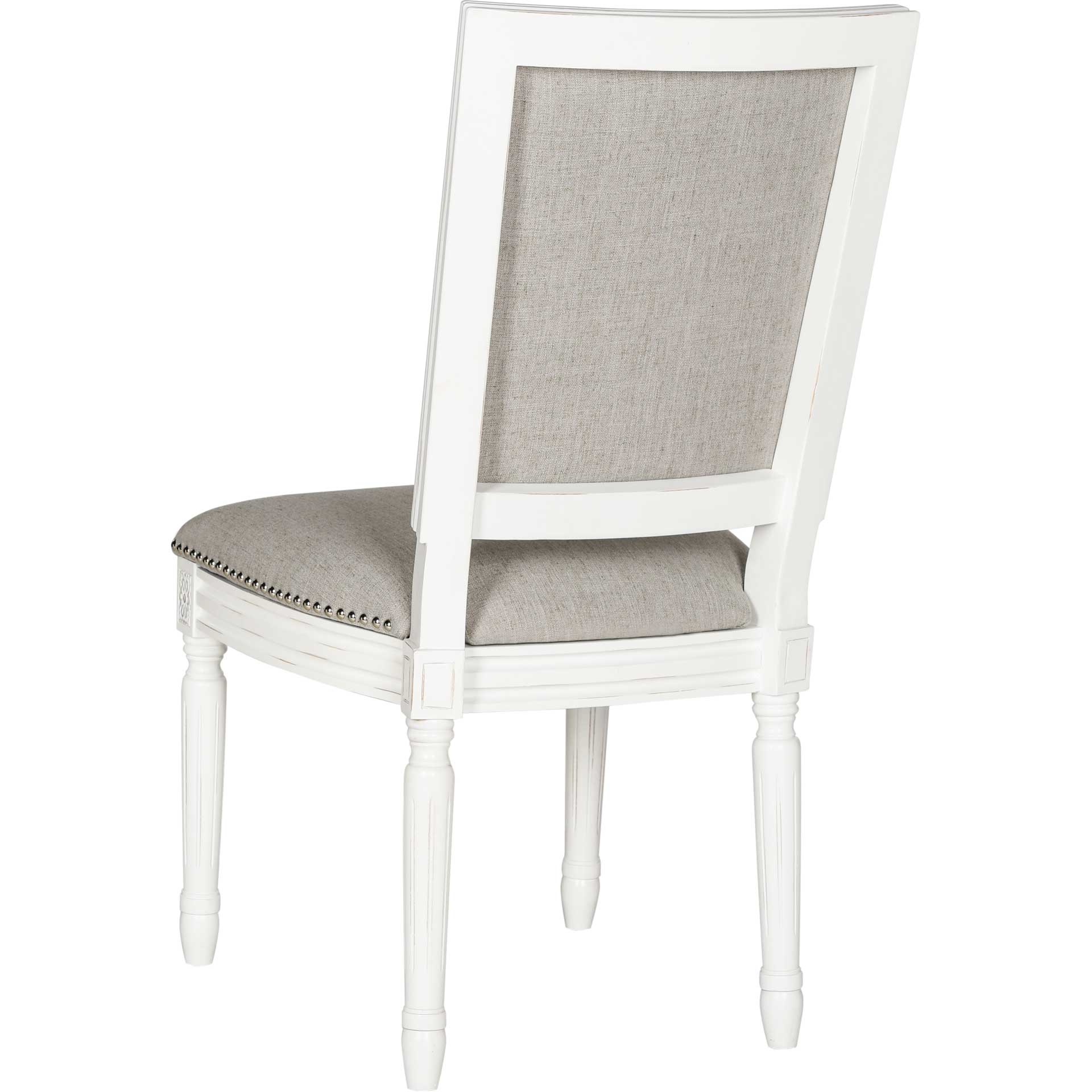 Burst Linen Side Chair Light Gray/Cream (Set of 2) - Image 4