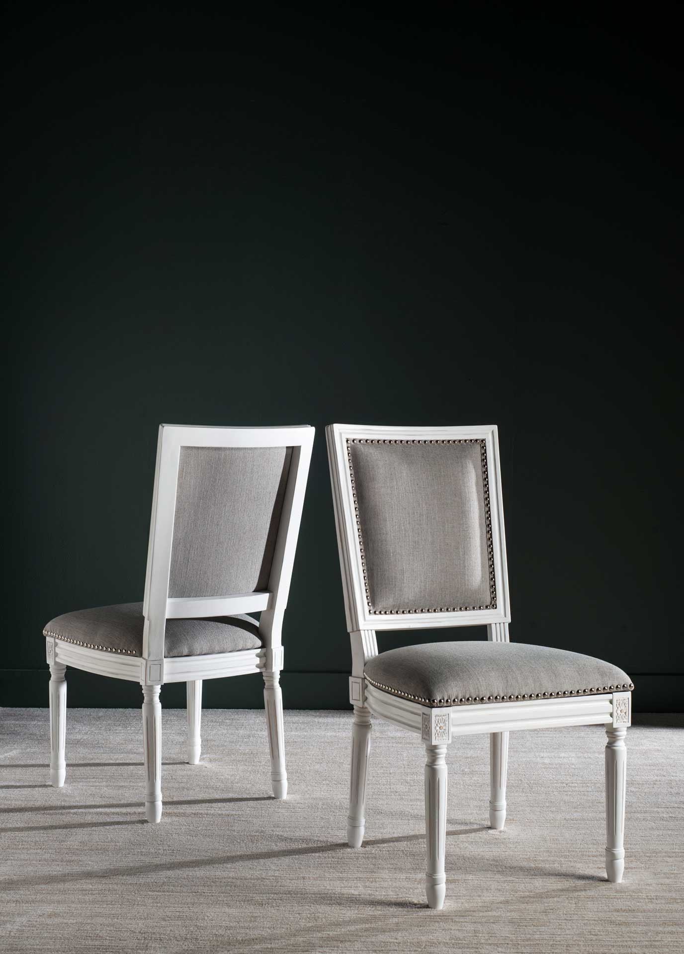 Burst Linen Side Chair Light Gray/Cream (Set of 2) - Image 7