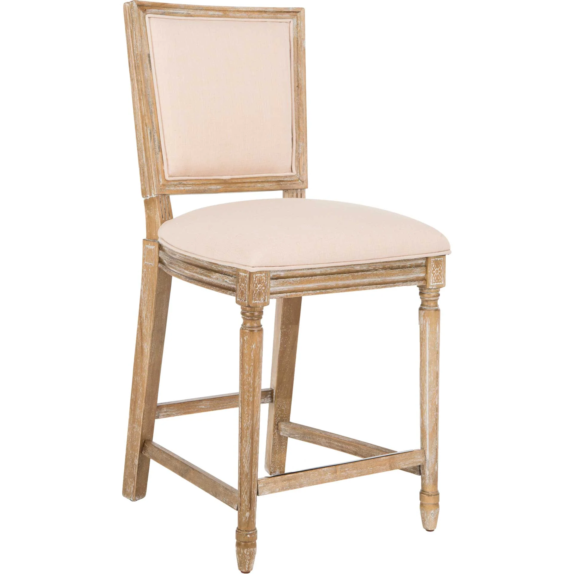Burst Rectangle Bar Stool Beige/Rustic Oak (Set of 2) - Image 10