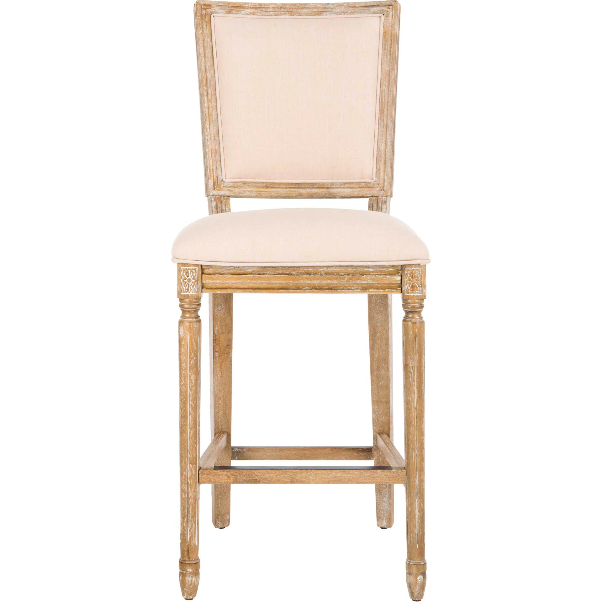 Burst Rectangle Bar Stool Beige/Rustic Oak (Set of 2) - Image 3
