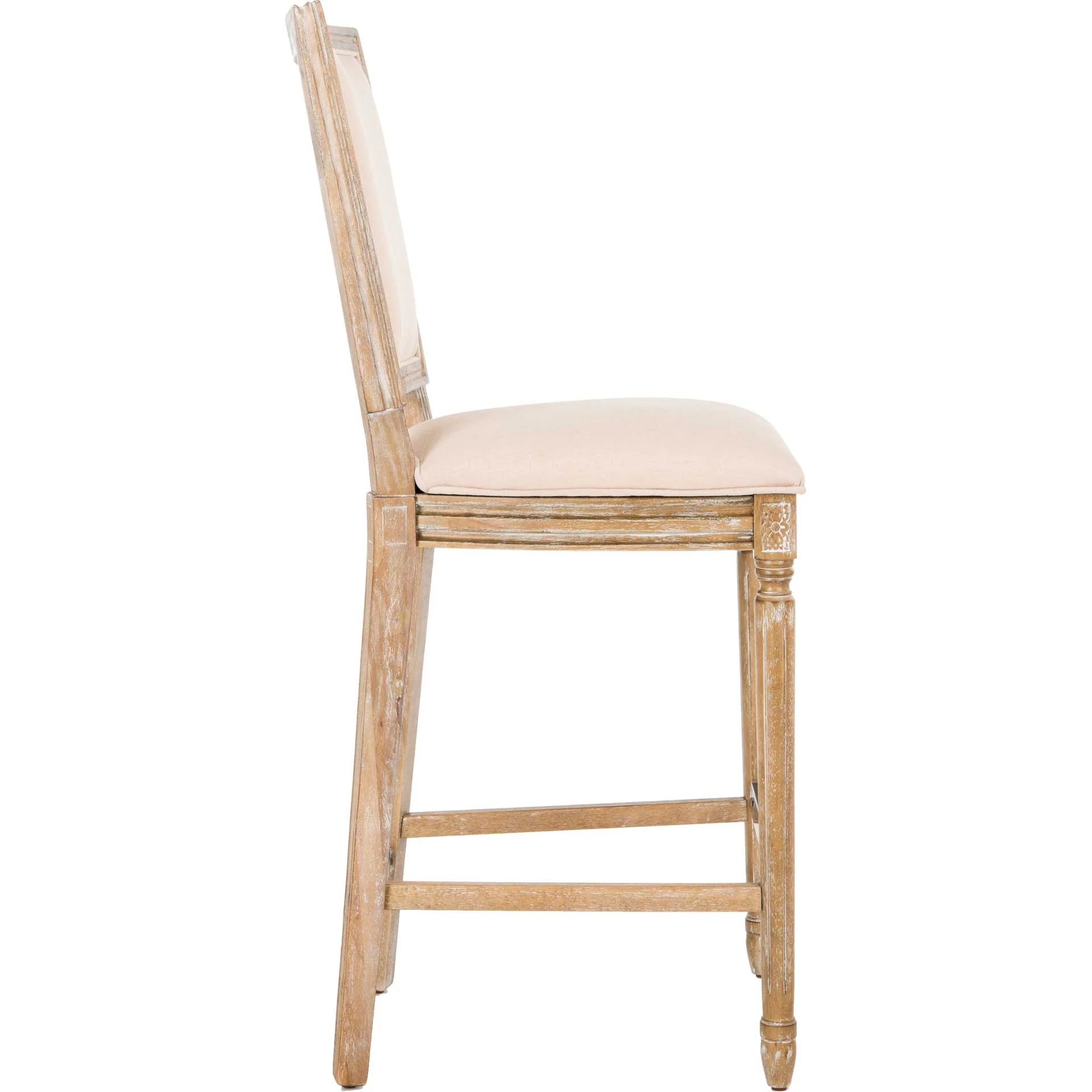 Burst Rectangle Bar Stool Beige/Rustic Oak (Set of 2) - Image 4