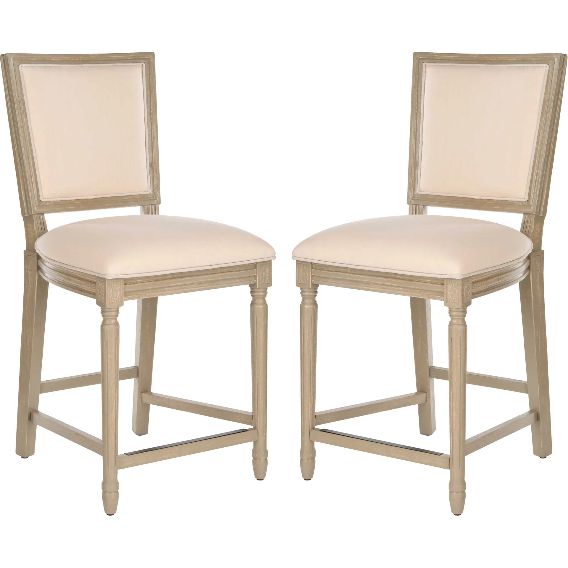Burst Rectangle Bar Stool Light Beige/Rustic Gray (Set of 2) - Image 11