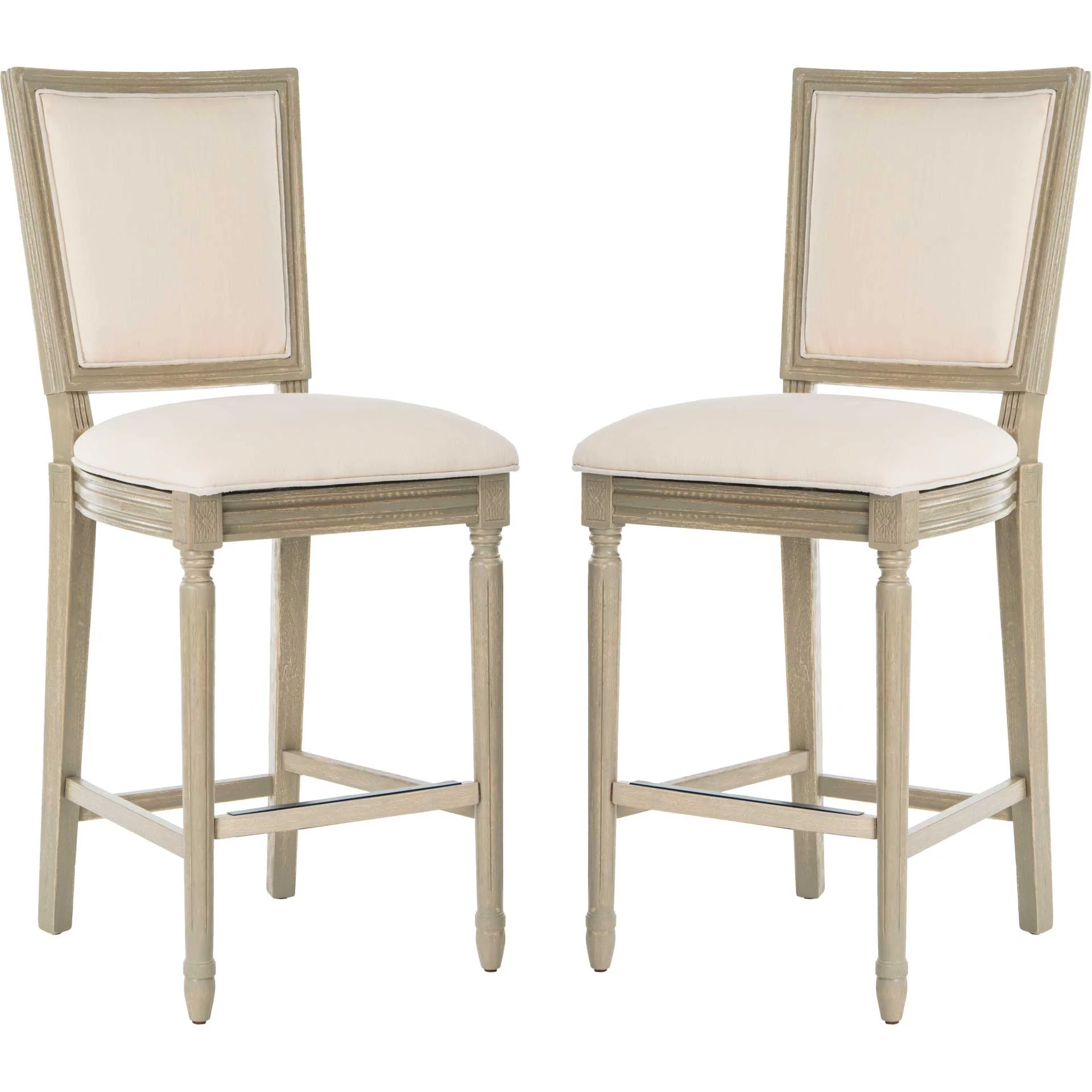 Burst Rectangle Bar Stool Light Beige/Rustic Gray (Set of 2) - Image 2