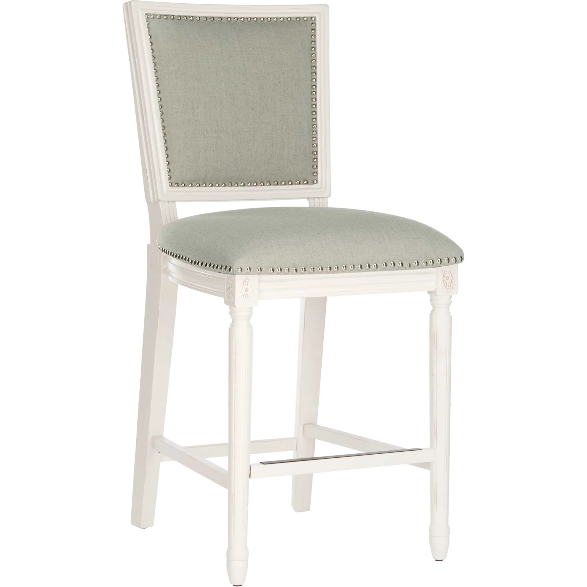 Burst Rectangle Bar Stool Light Gray/Cream/Distressed White (Set of 2) - Image 10