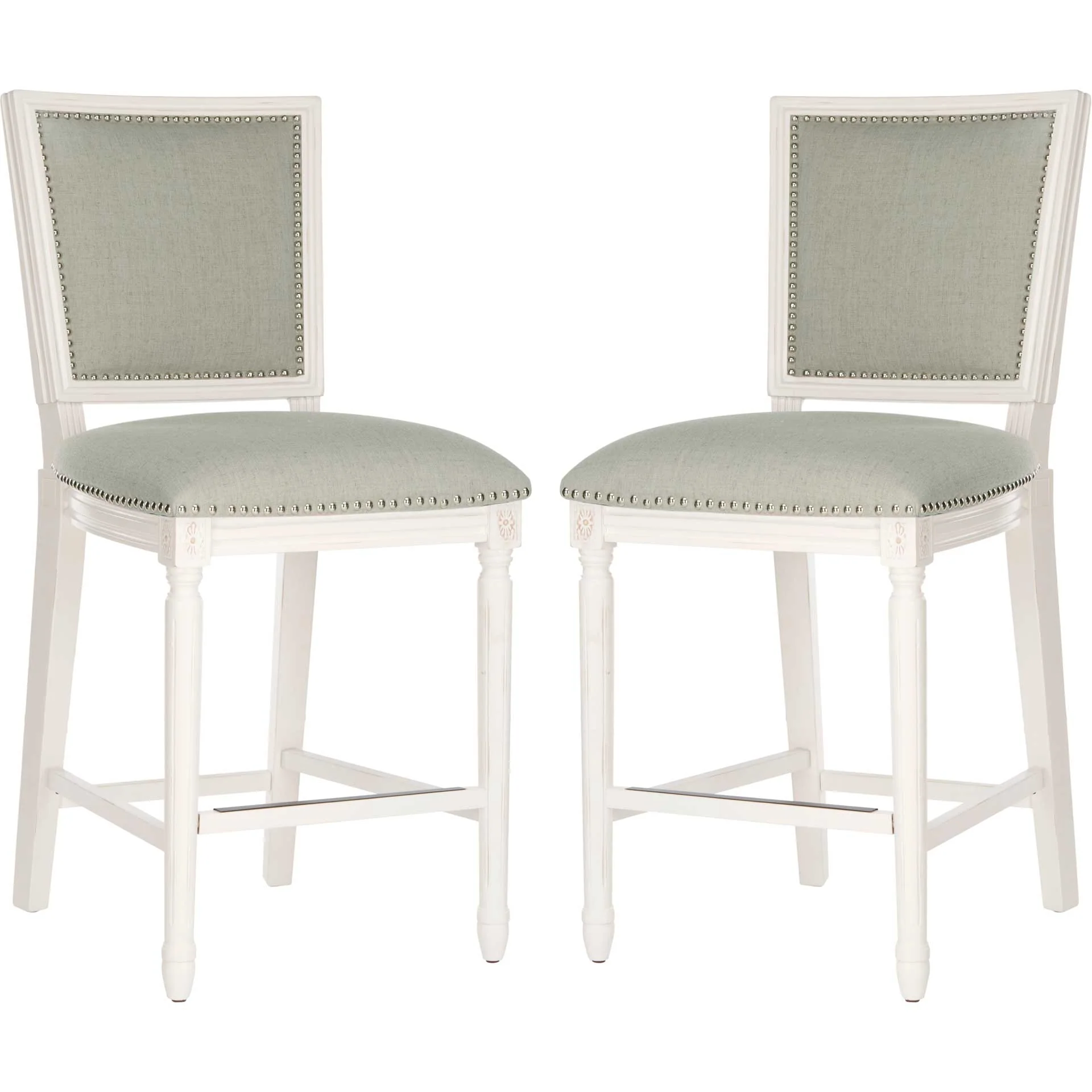 Burst Rectangle Bar Stool Light Gray/Cream/Distressed White (Set of 2) - Image 11
