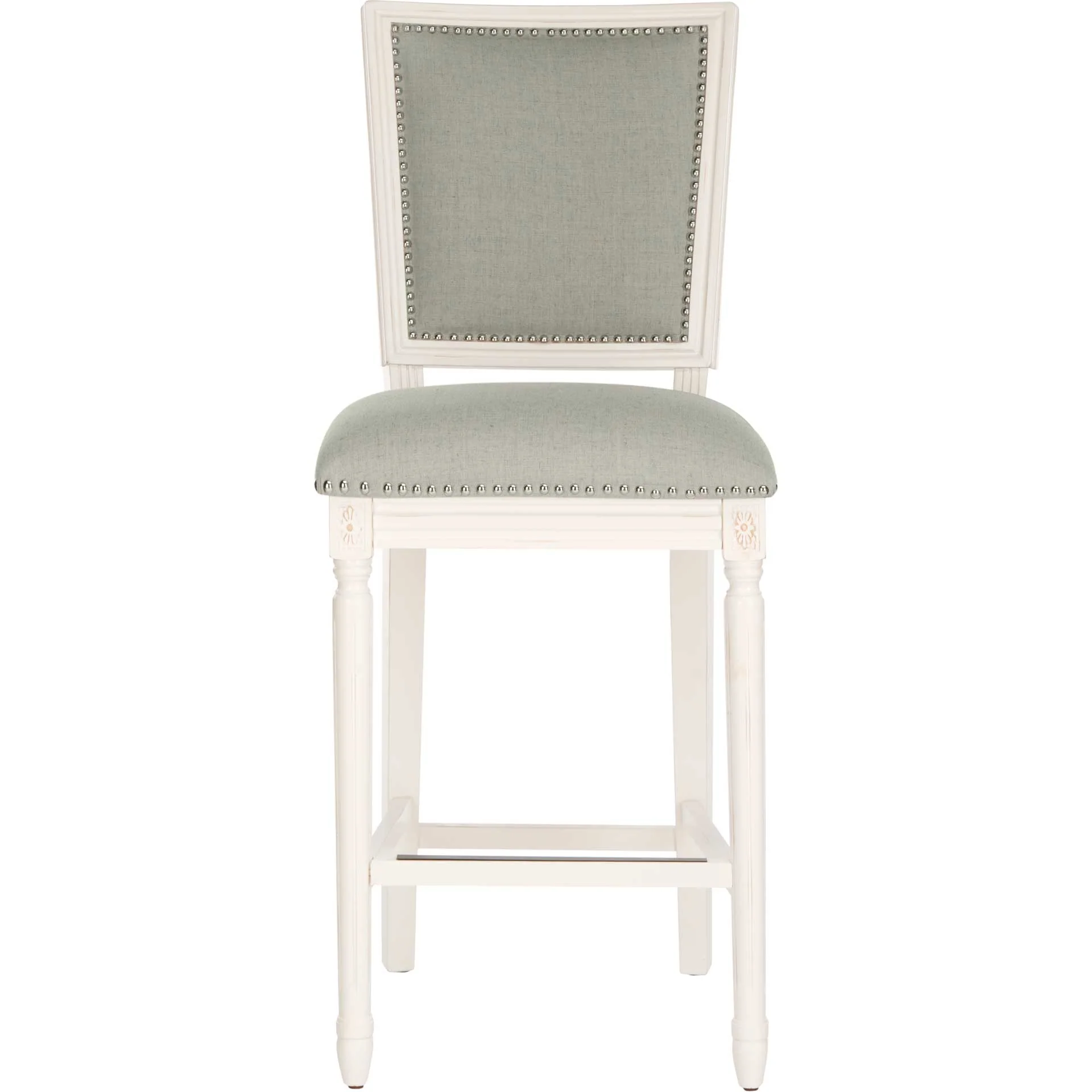 Burst Rectangle Bar Stool Light Gray/Cream/Distressed White (Set of 2) - Image 3