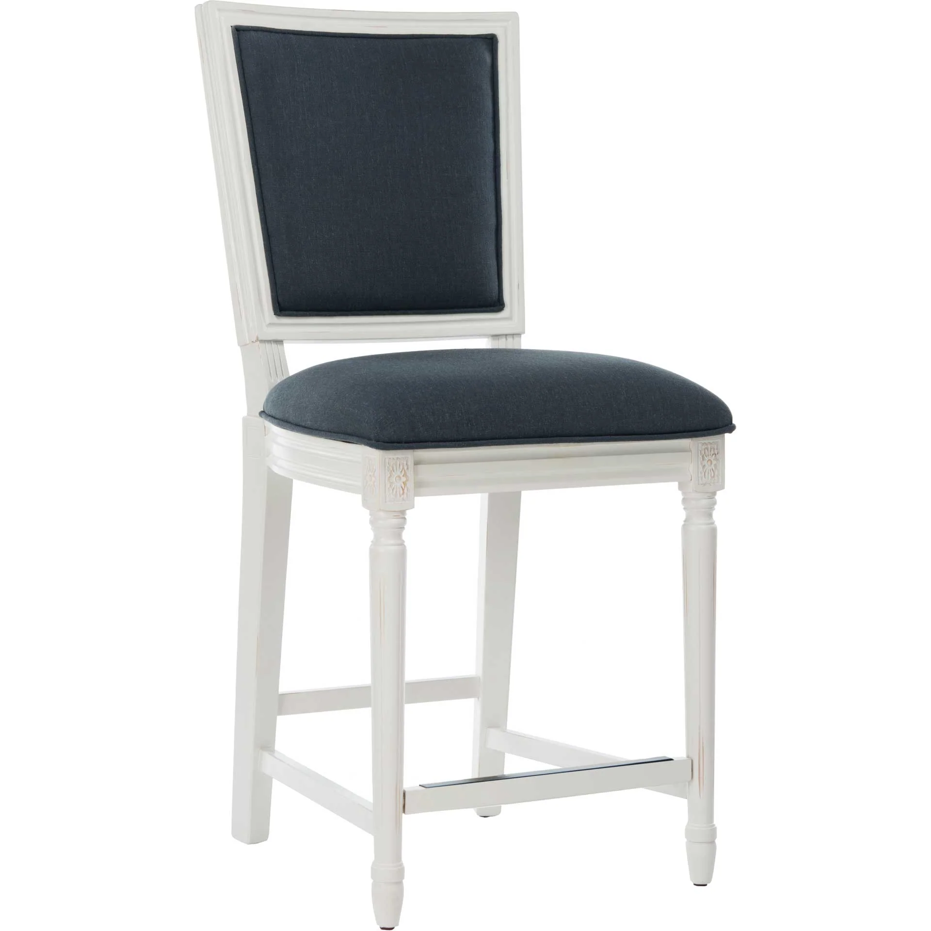 Burst Rectangle Bar Stool Navy/Distressed White (Set of 2) - Image 10