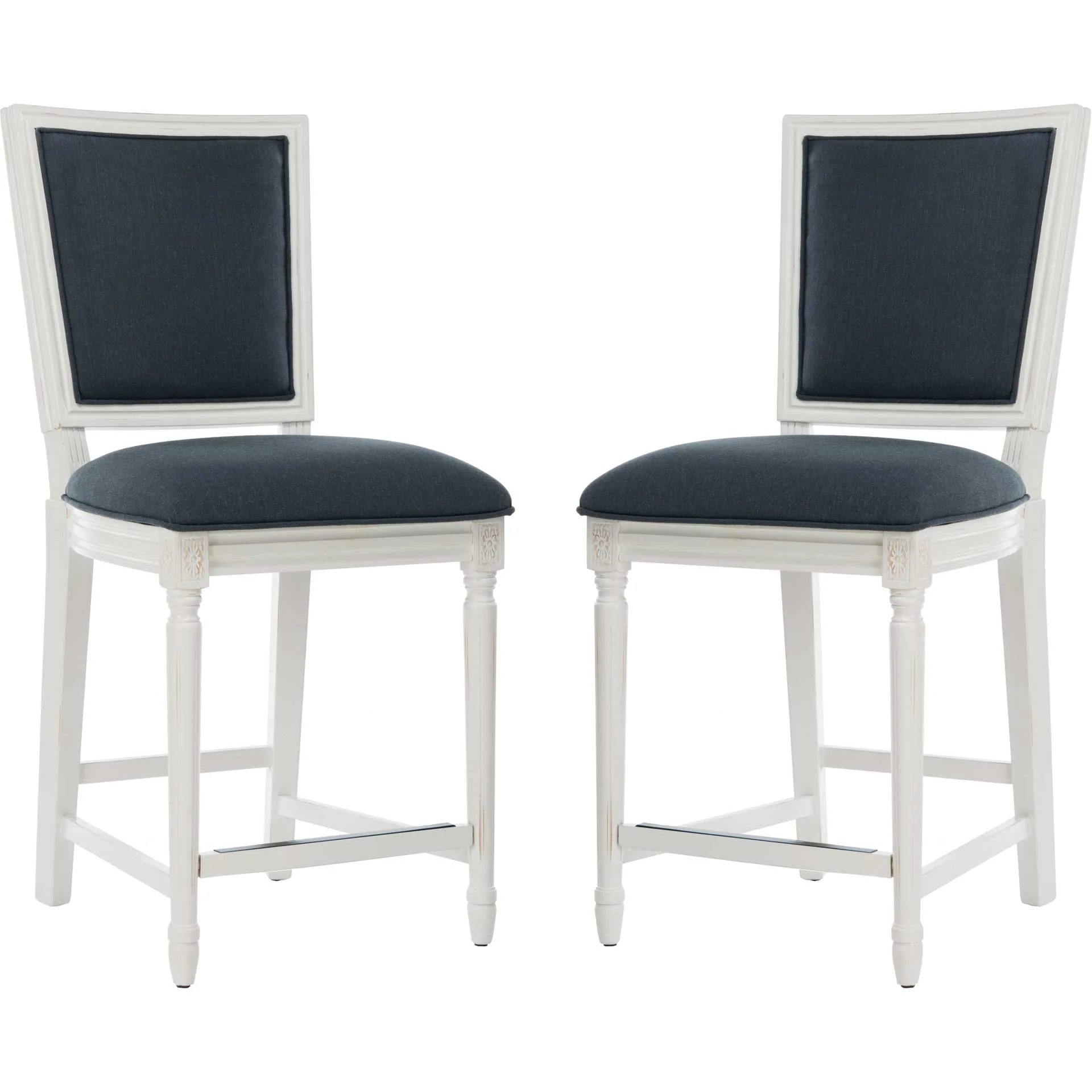 Burst Rectangle Bar Stool Navy/Distressed White (Set of 2) - Image 11