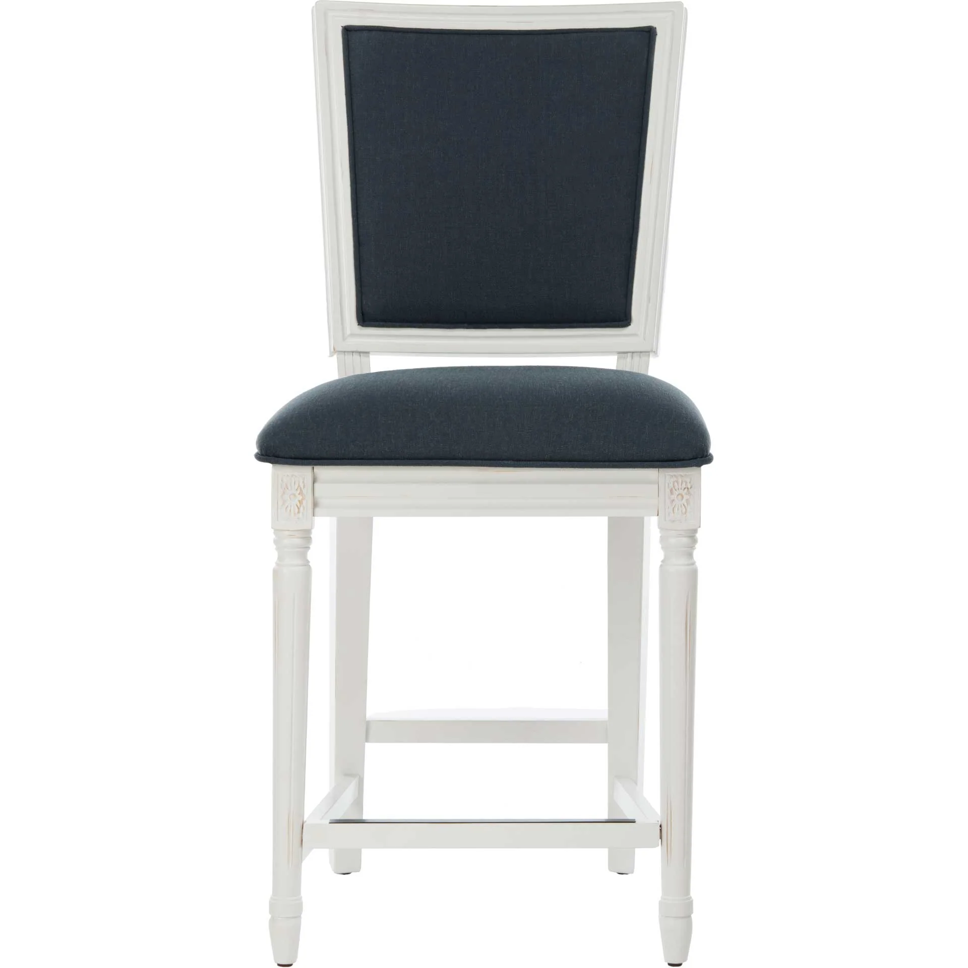 Burst Rectangle Bar Stool Navy/Distressed White (Set of 2) - Image 12