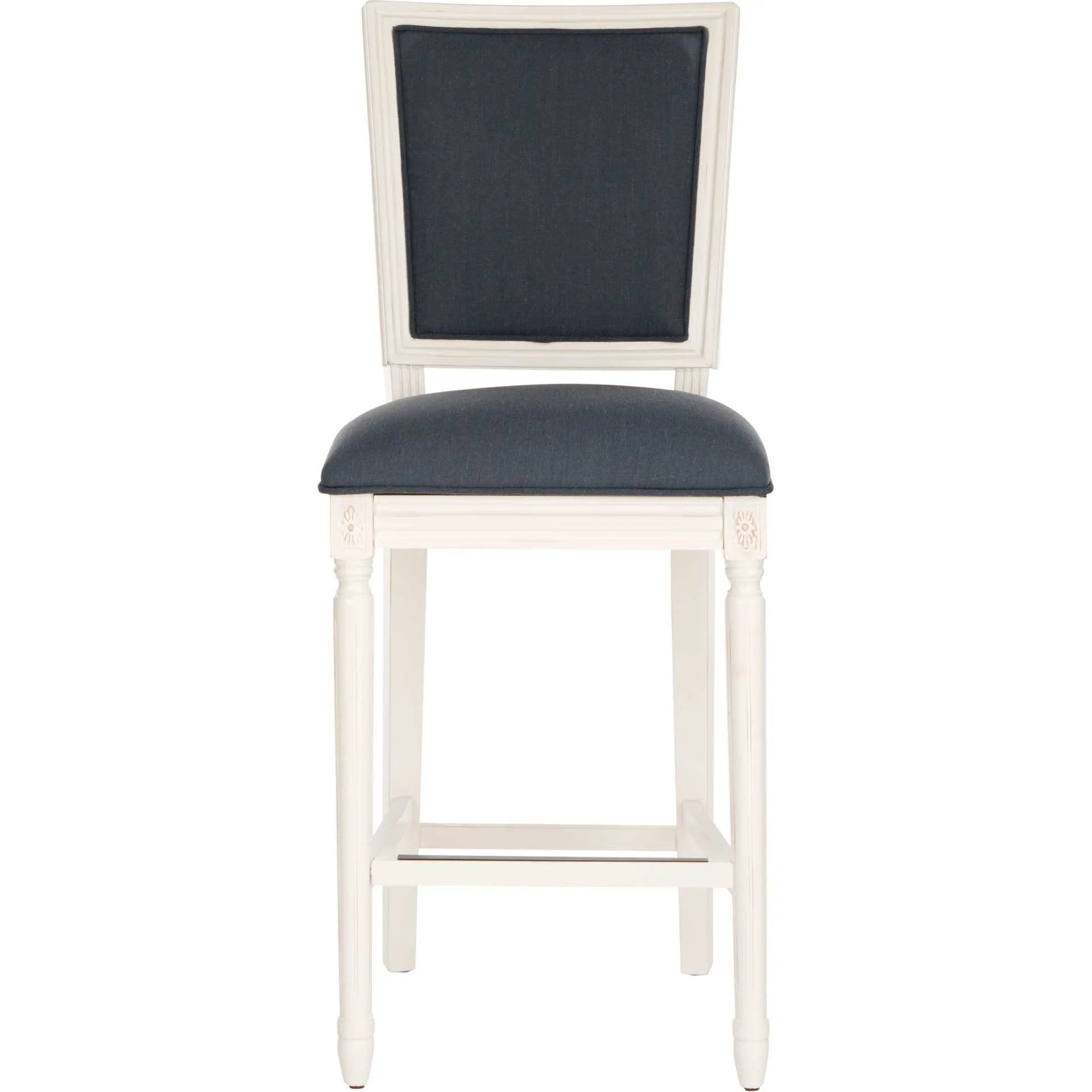 Burst Rectangle Bar Stool Navy/Distressed White (Set of 2) - Image 3