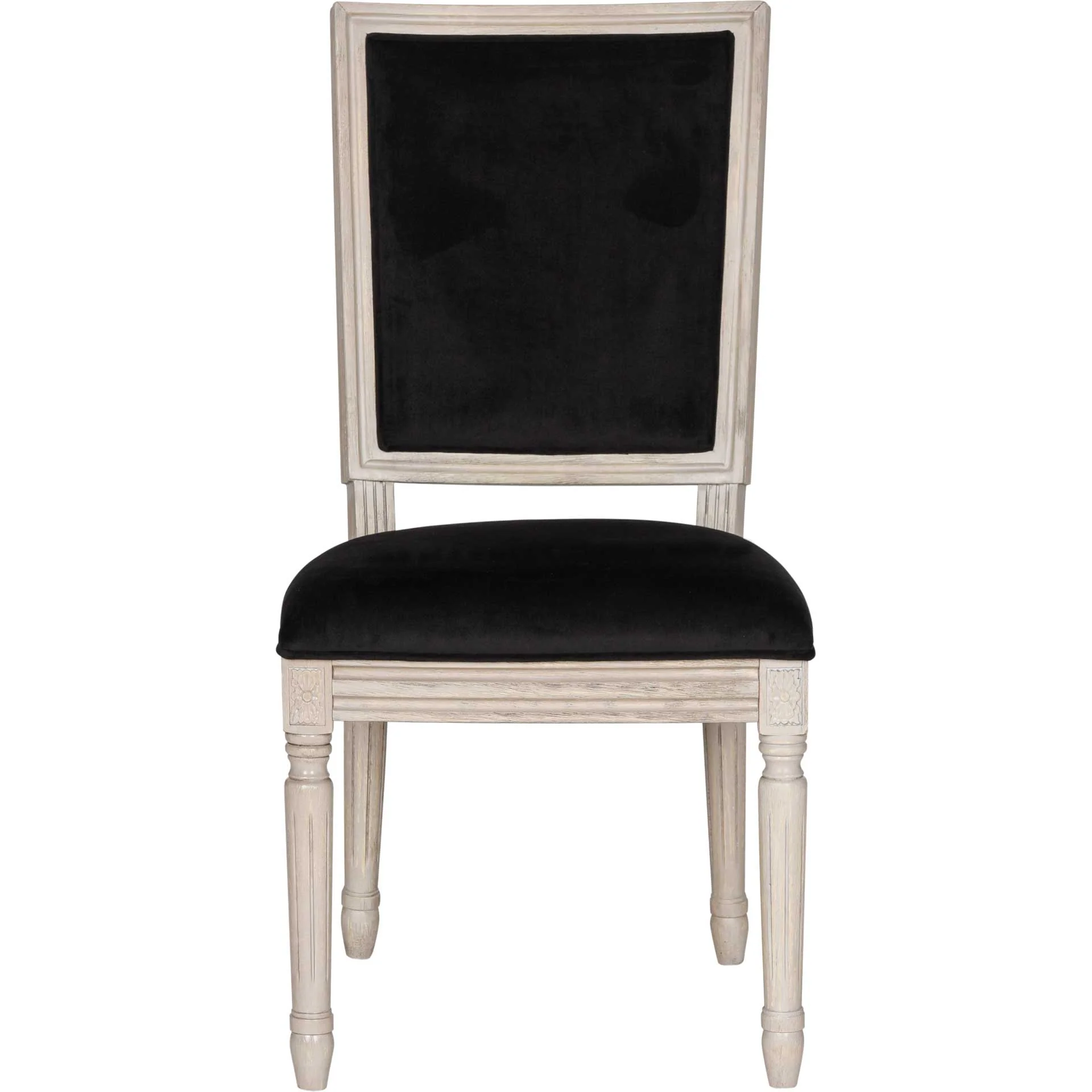 Burst Velvet Side Chair Black/Rustic Gray (Set of 2) - Image 3