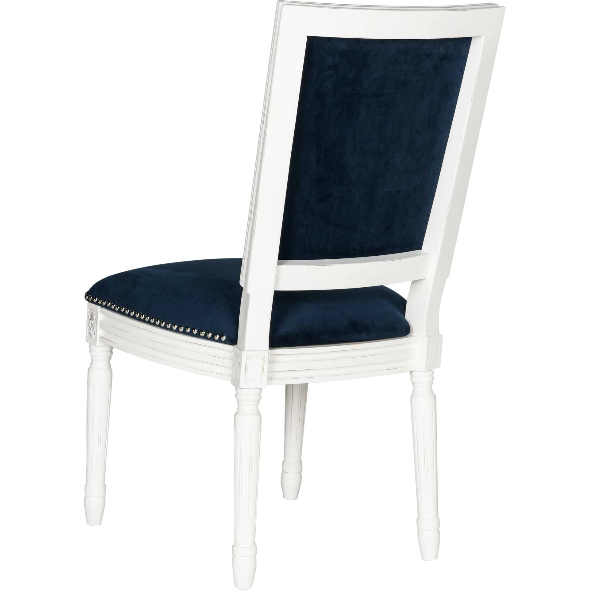 Burst Velvet Side Chair Navy Velvet/Cream (Set of 2) - Image 4