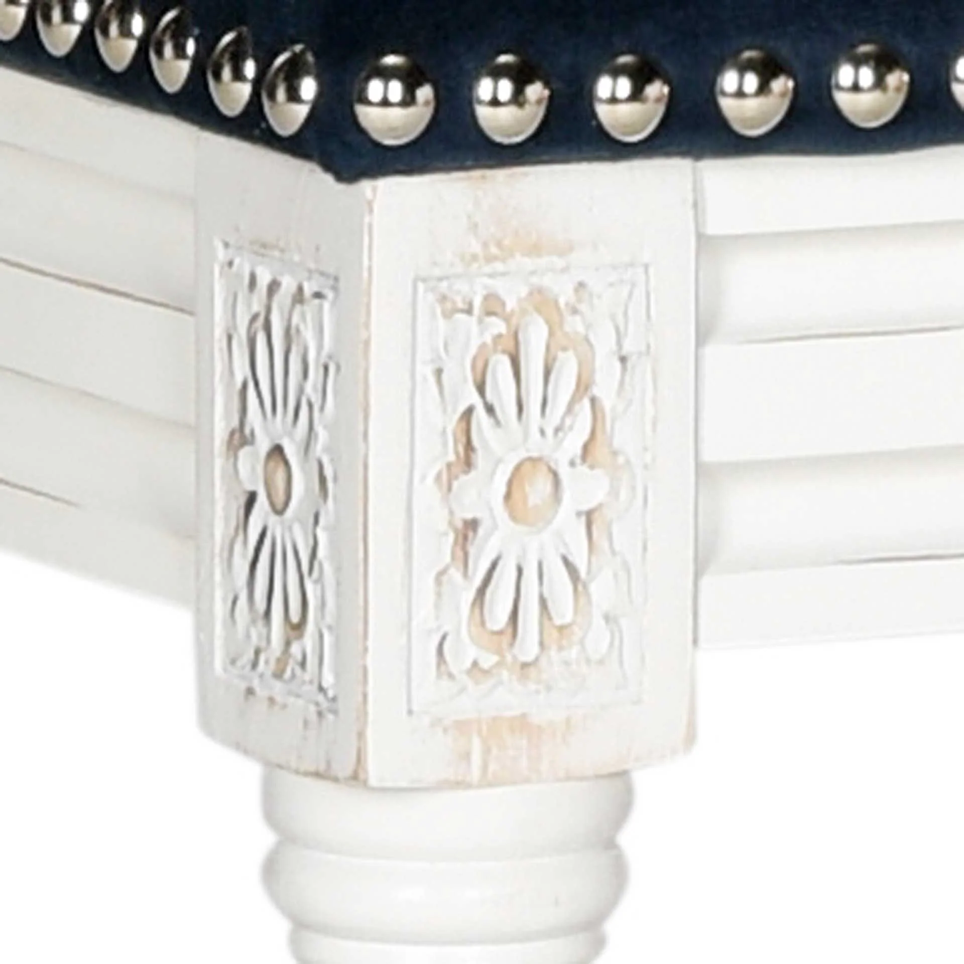 Burst Velvet Side Chair Navy Velvet/Cream (Set of 2) - Image 5
