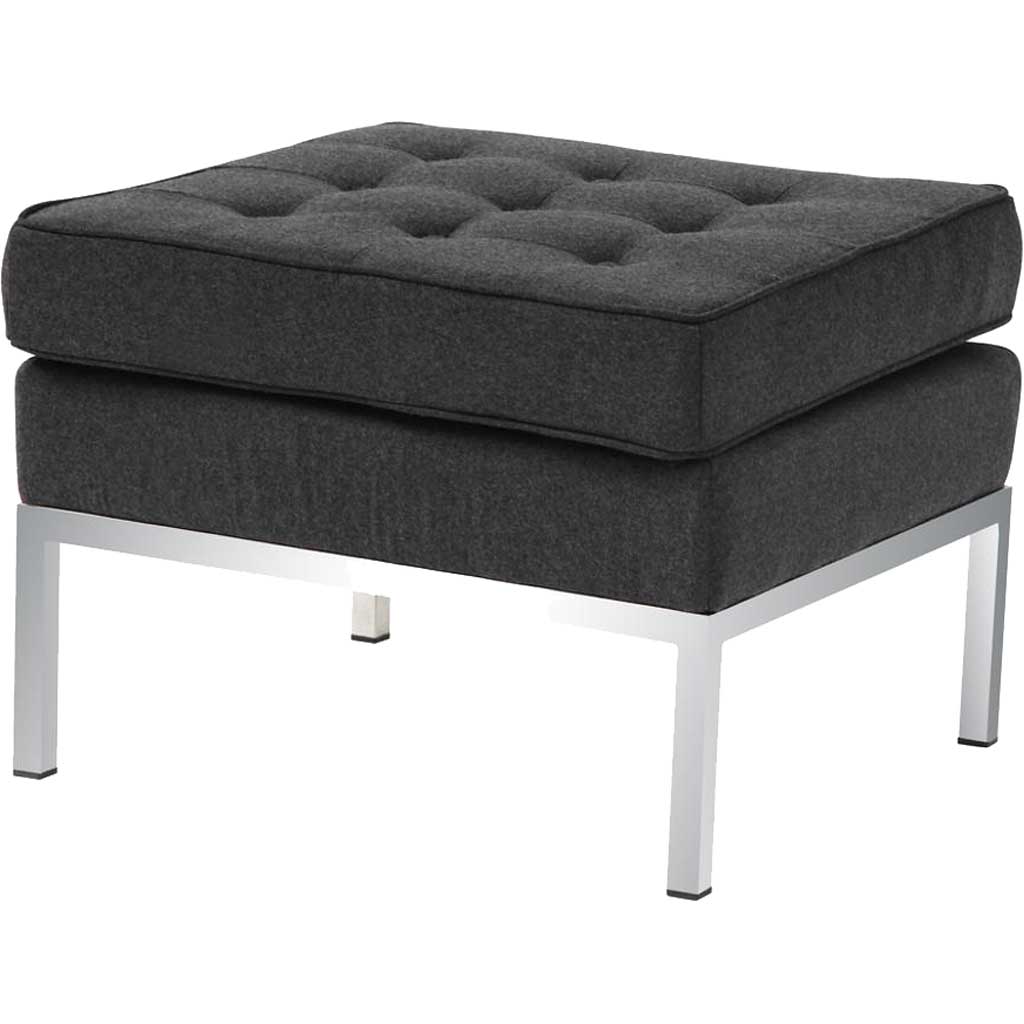 Button Ottoman in Wool Gray - Image 3