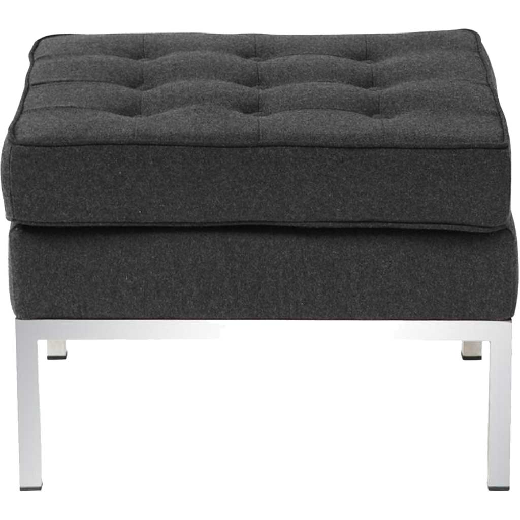Button Ottoman in Wool Gray - Image 4