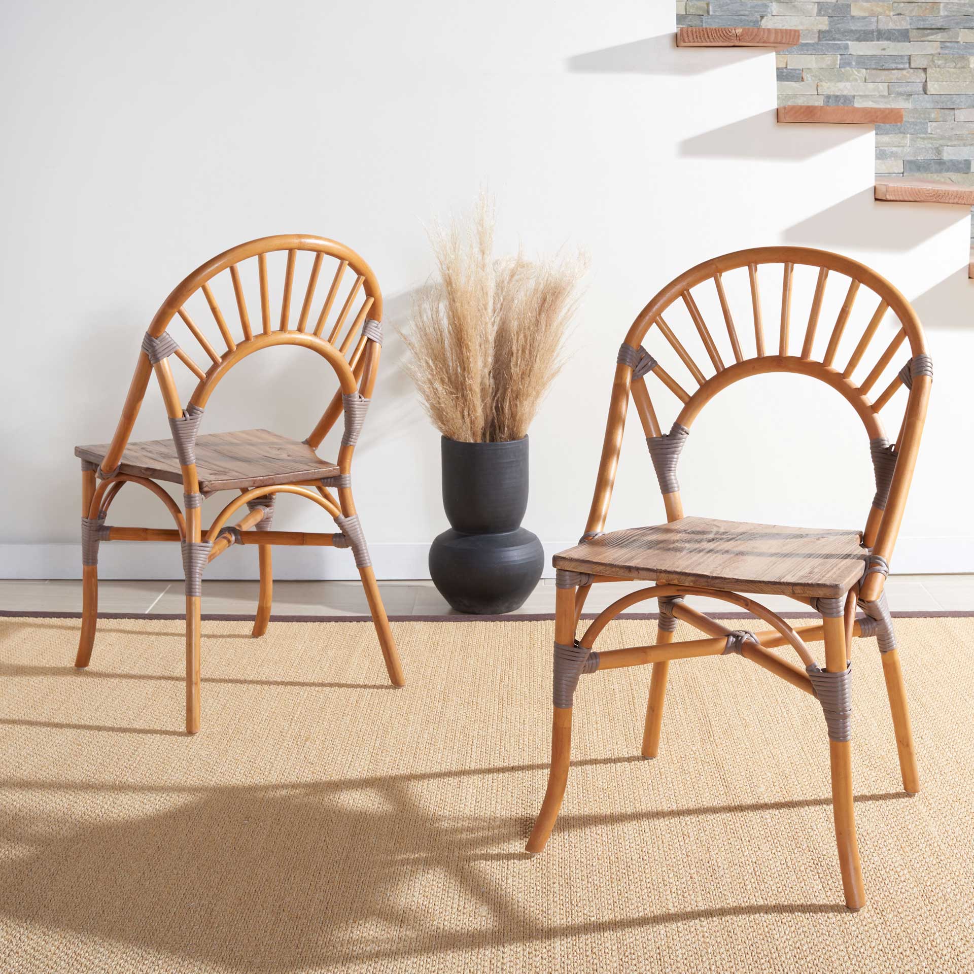 Byram Rattan Dining Chair Light Honey (Set of 2) - Image 7