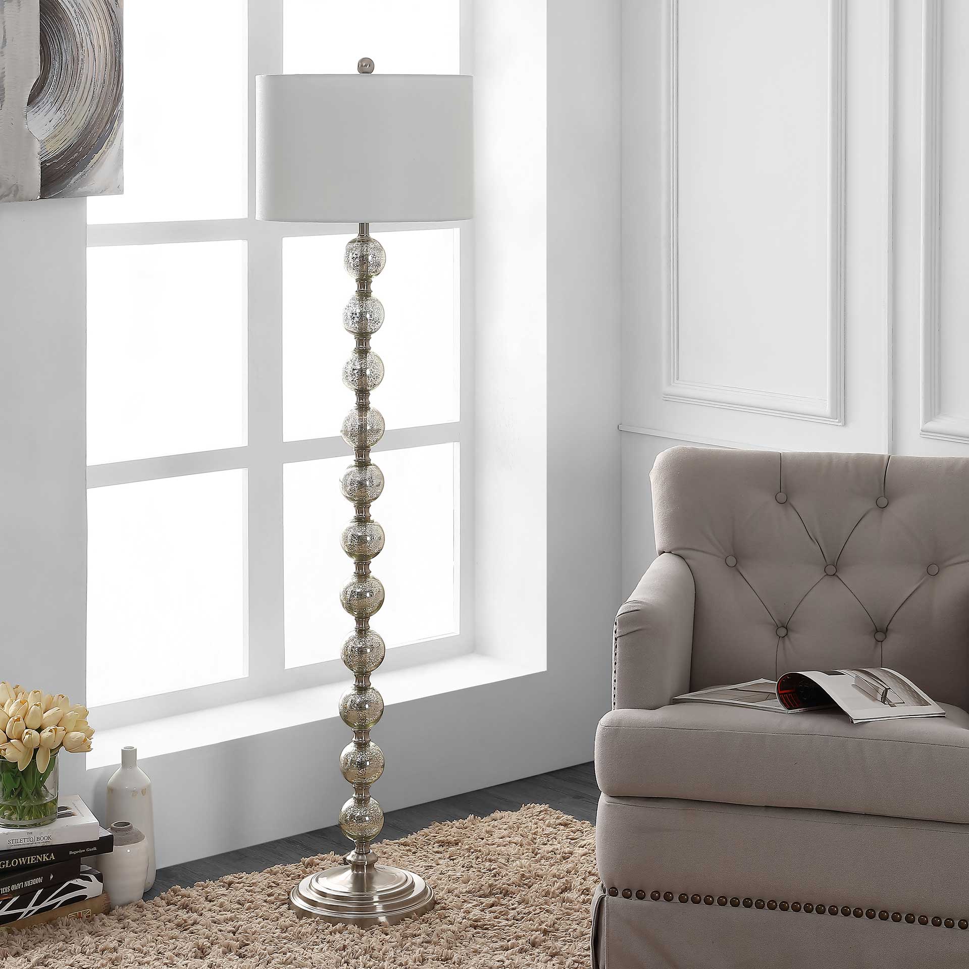Cabra Floor Lamp Nickel/Ivory - Image 3
